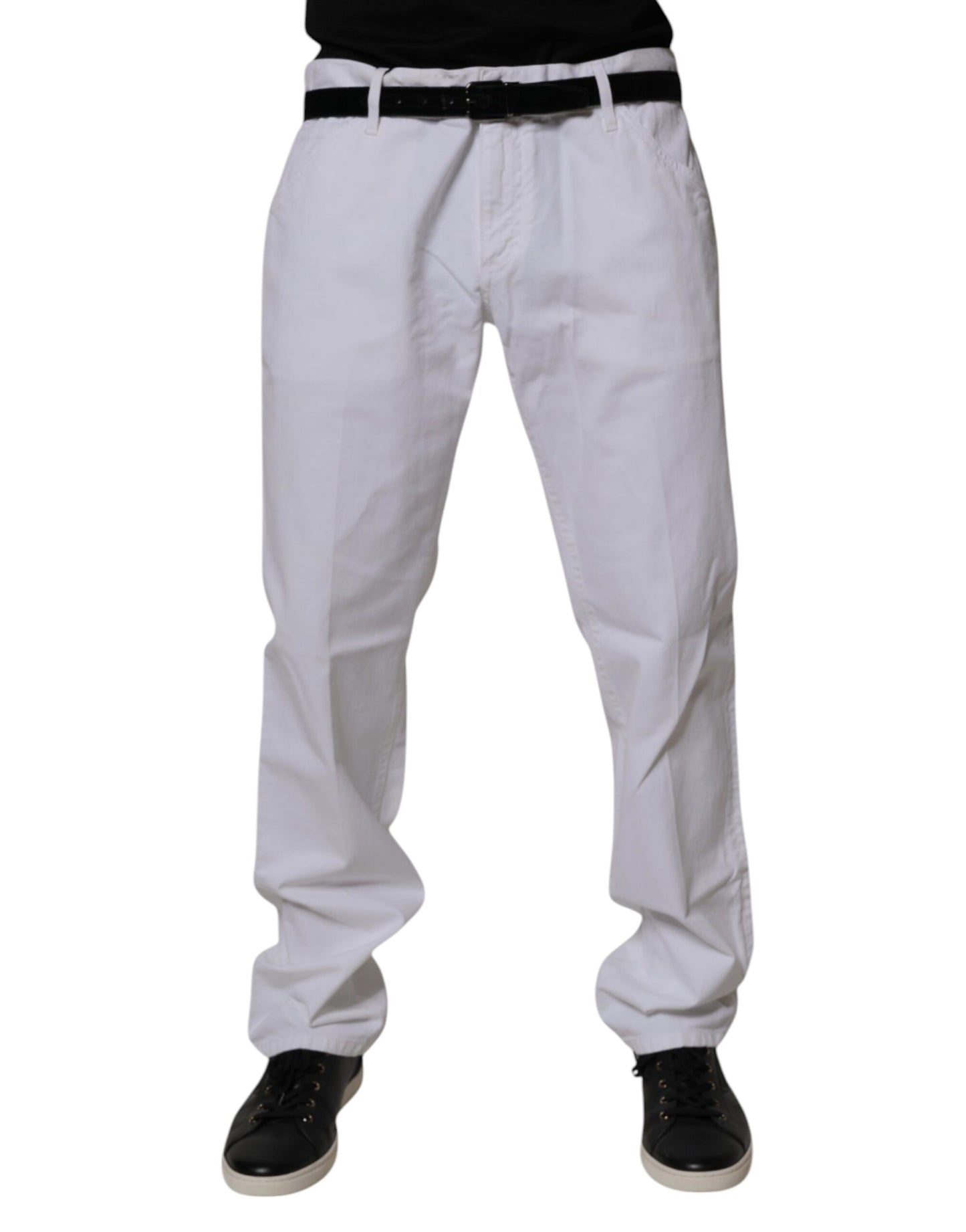 Dolce & Gabbana White Cotton Straight Men Denim Jeans