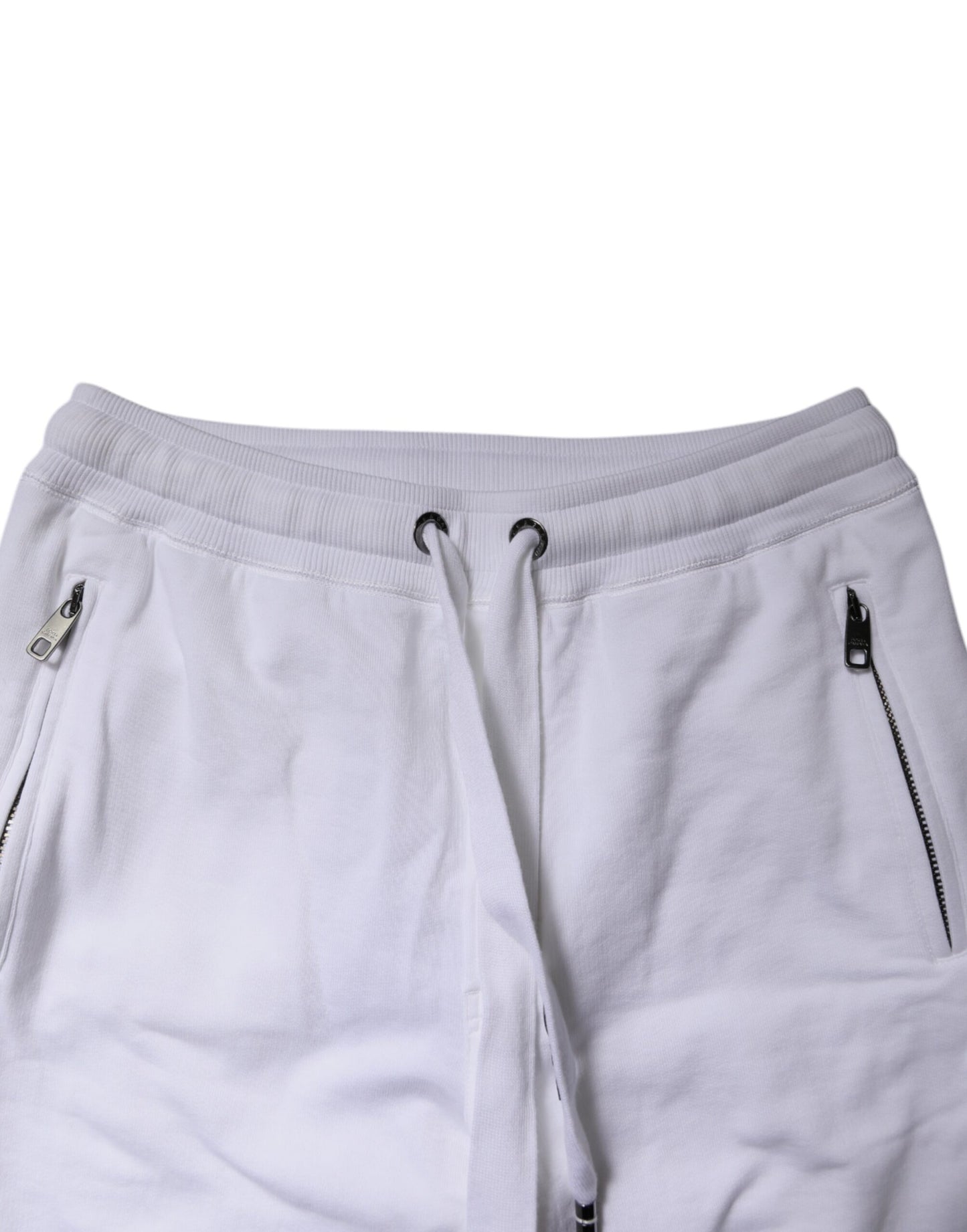 Dolce & Gabbana White Logo Tape Jogger Cotton Sweatpants Pants