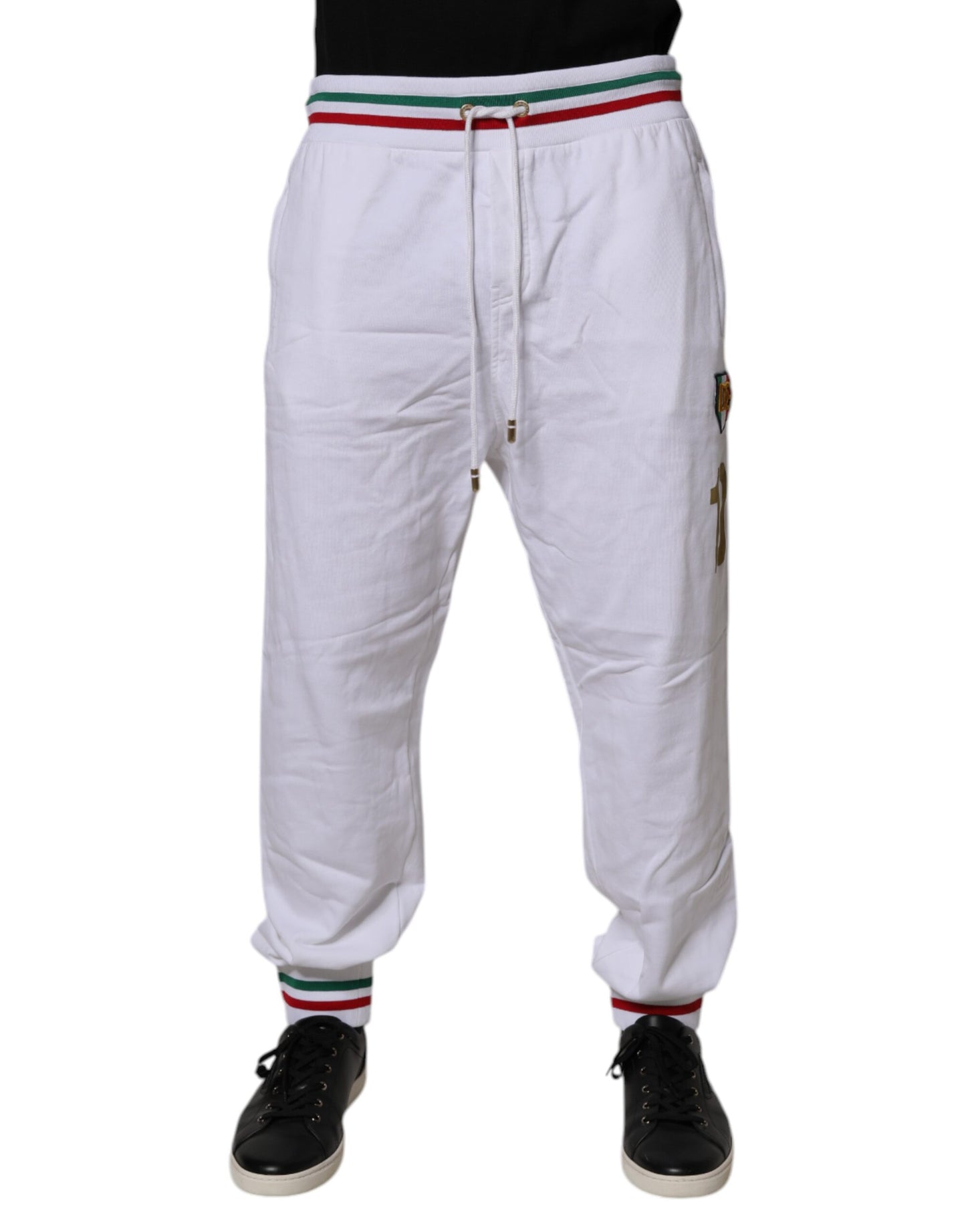 Dolce & Gabbana White Italia Cotton Jogger Sweatpants Pants