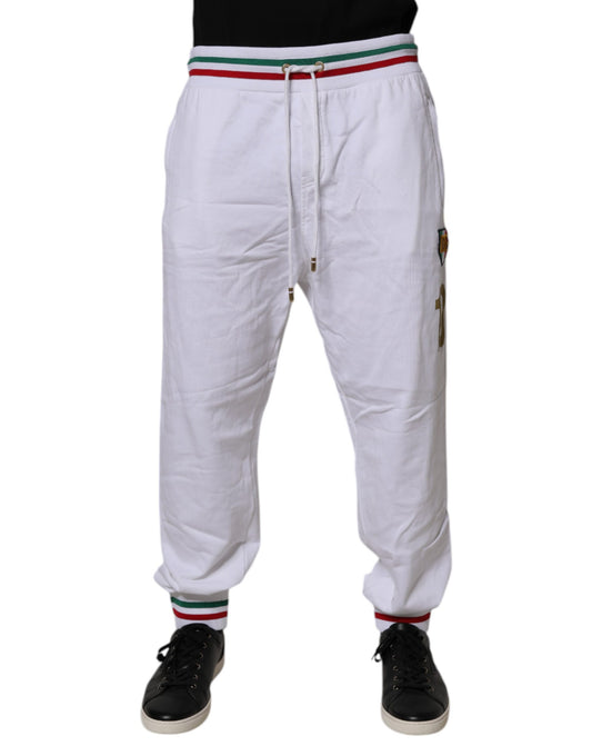 Dolce & Gabbana White Italia Cotton Jogger Sweatpants Pants