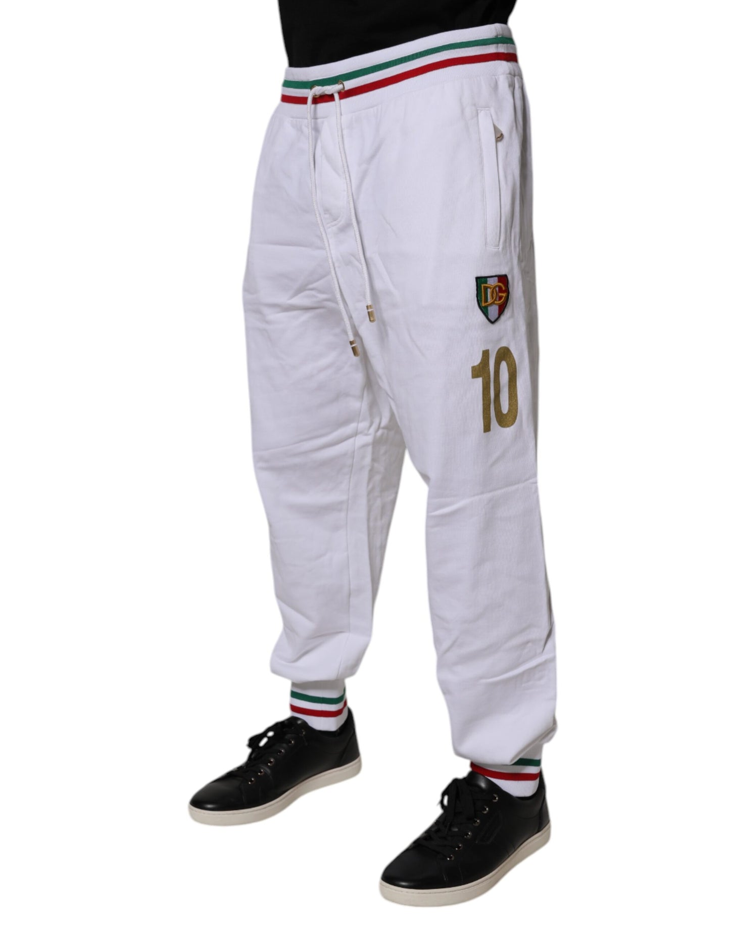 Dolce & Gabbana White Italia Cotton Jogger Sweatpants Pants