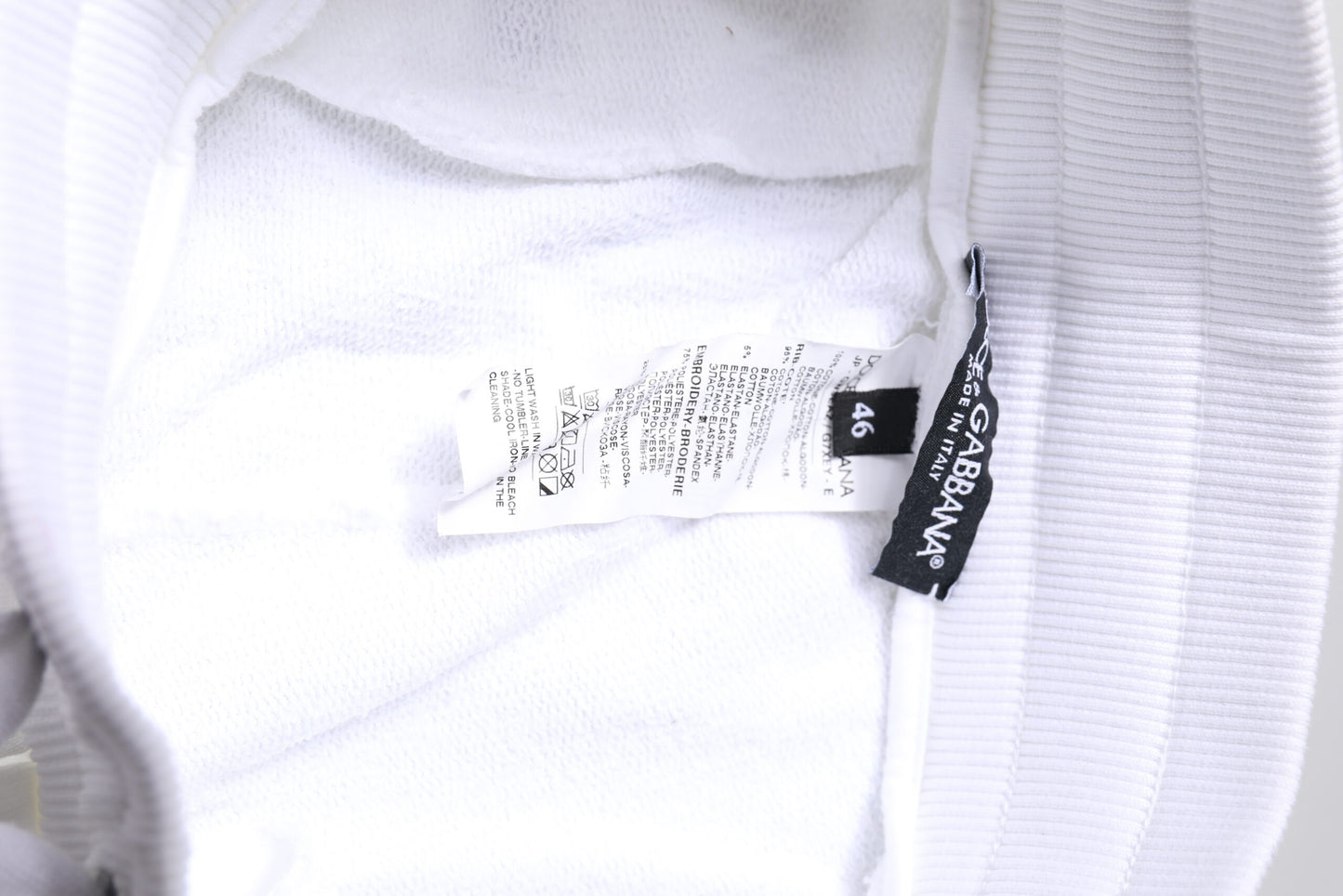 Dolce & Gabbana White Logo Patch Men Skinny Sweatpants Pants