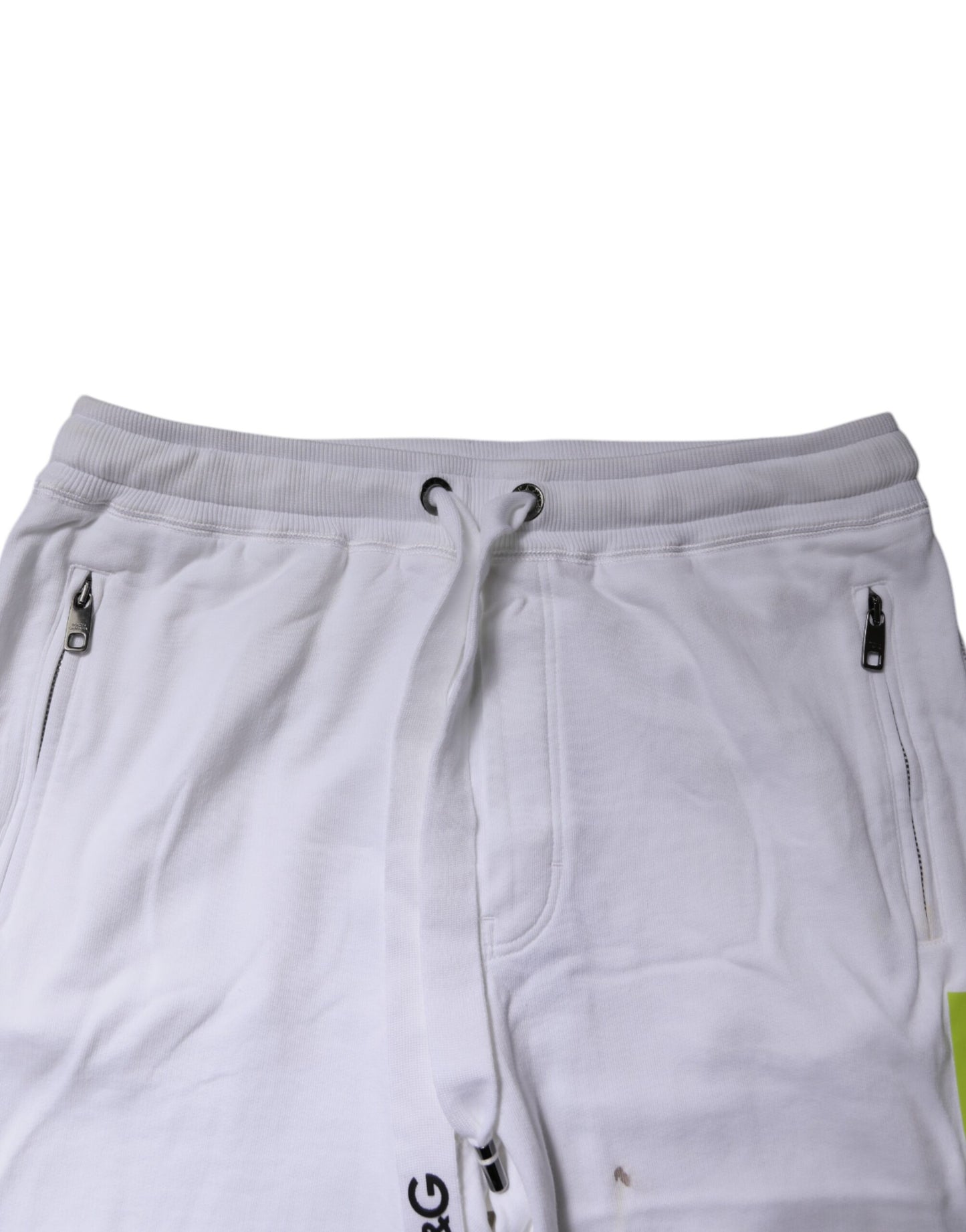 Dolce & Gabbana White Logo Tape Jogger Cotton Sweatpants Pants