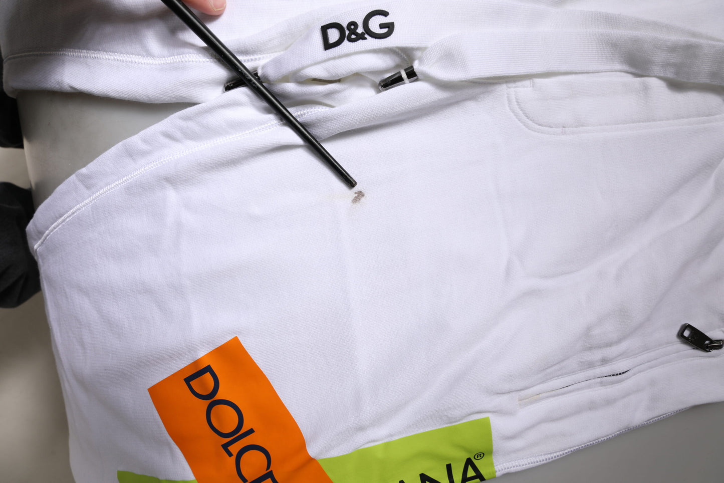 Dolce & Gabbana White Logo Tape Jogger Cotton Sweatpants Pants