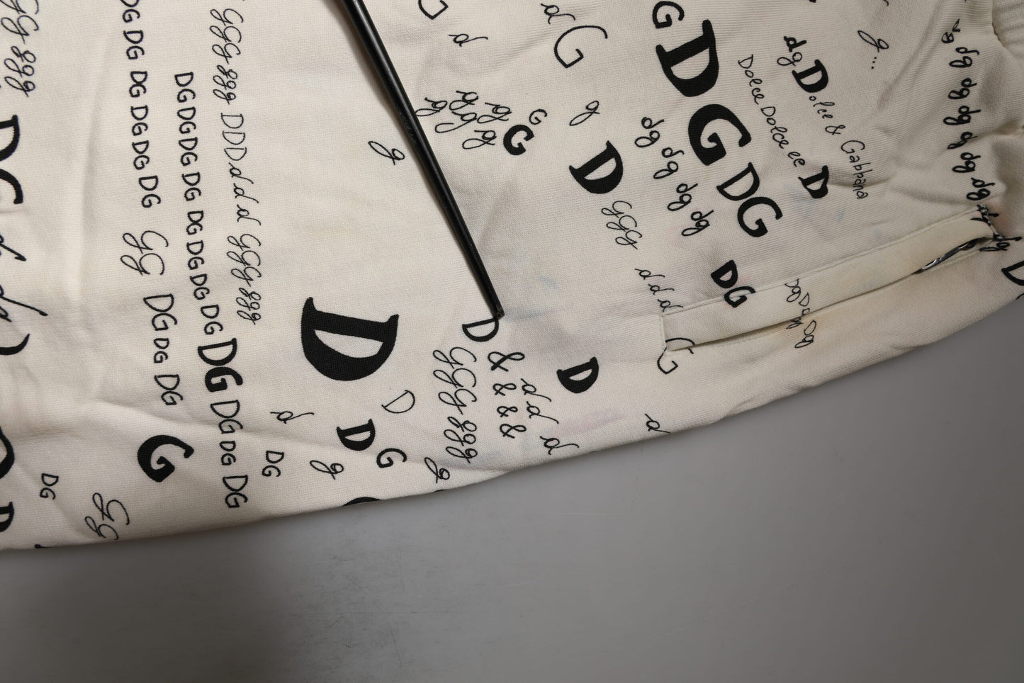 Dolce & Gabbana White Logo Print Men Skinny Sweatpants Pants