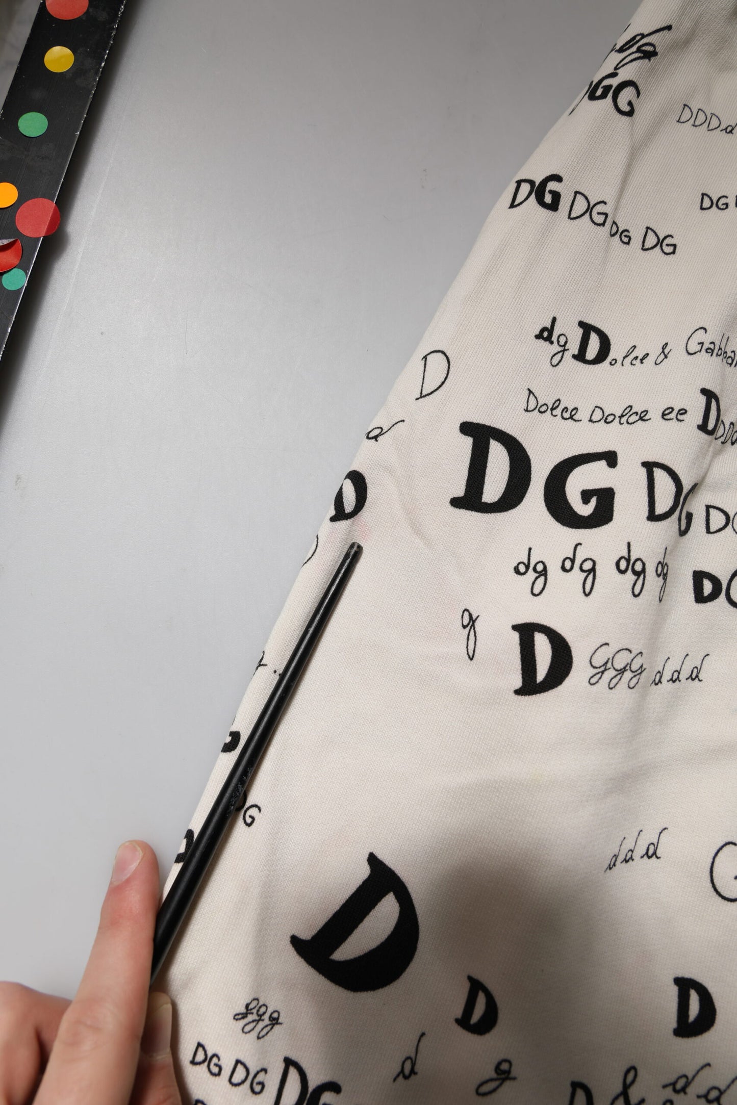 Dolce & Gabbana White Logo Print Men Skinny Sweatpants Pants