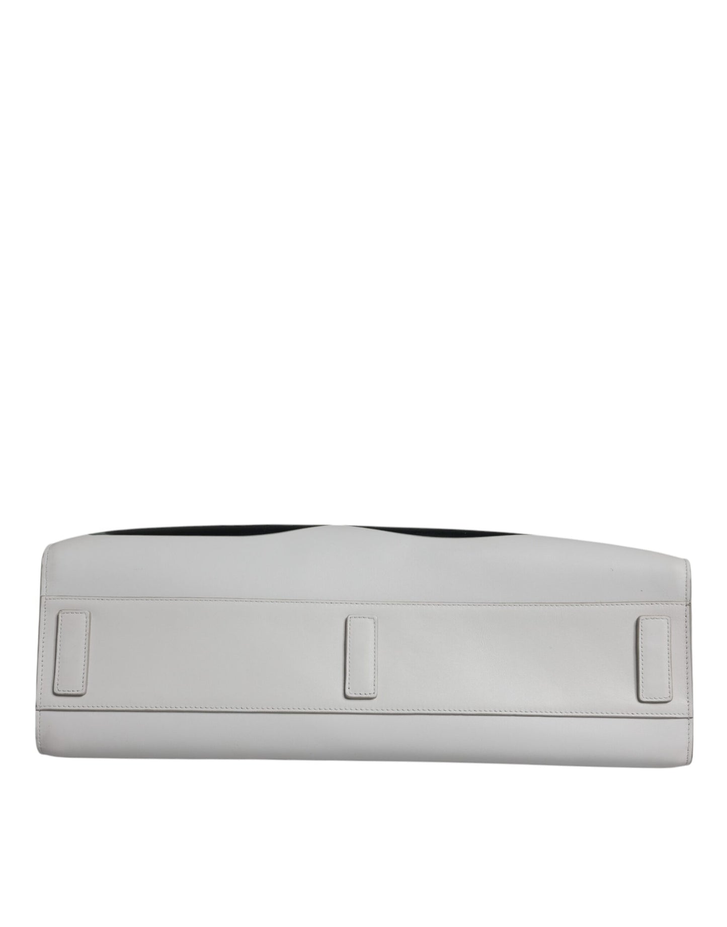 Dolce & Gabbana White Logo Print DG Daily Calfskin Shopping Tote Bag