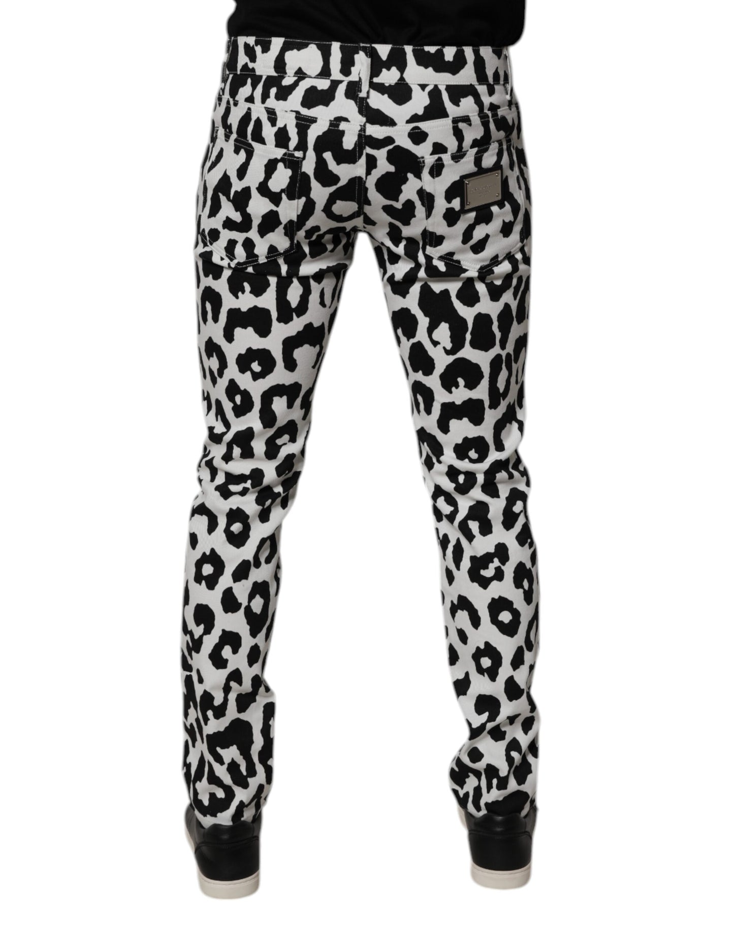 Dolce & Gabbana White Leopard Cotton Skinny Denim Jeans