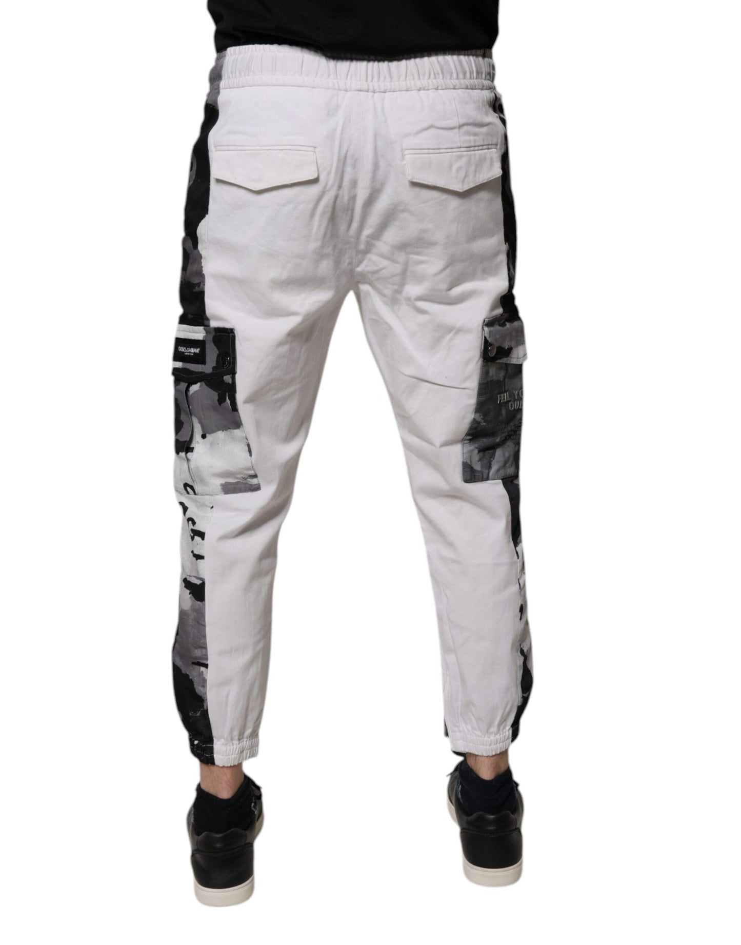 Dolce & Gabbana White Cotton Cargo Jogger Sweatpants Pants