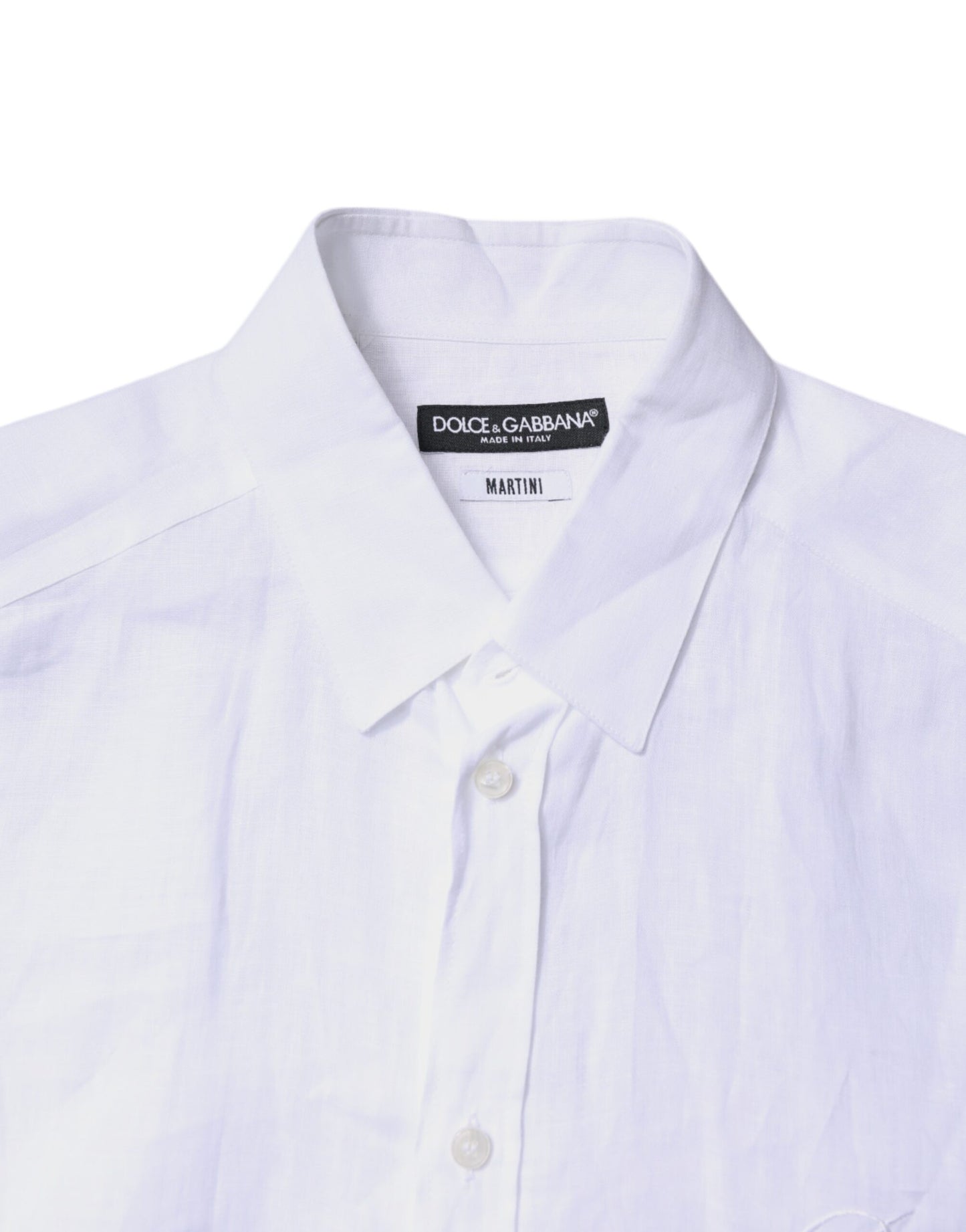 Dolce & Gabbana White Linen Martini Dress Formal Shirt