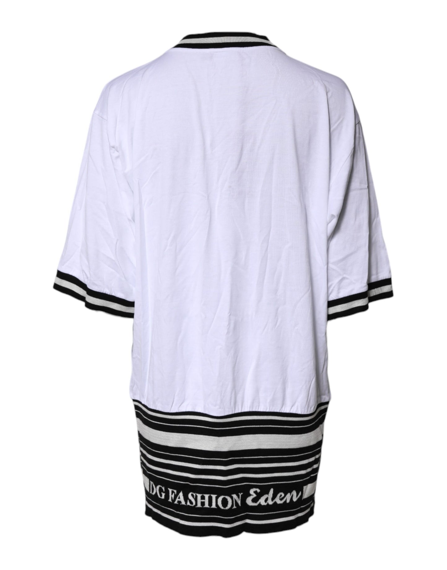 Dolce & Gabbana White Cotton DG Fashion Crew Neck T-shirt