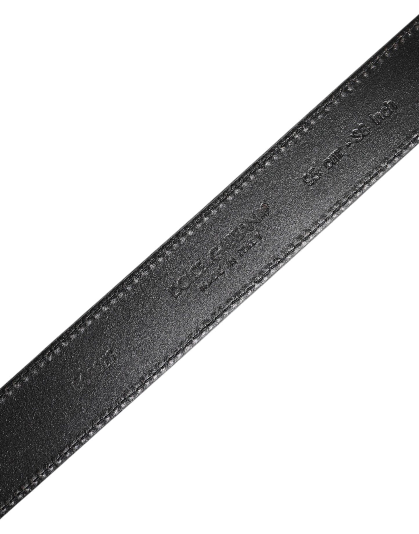 Dolce & Gabbana Black Leather Silver Metal Buckle Belt