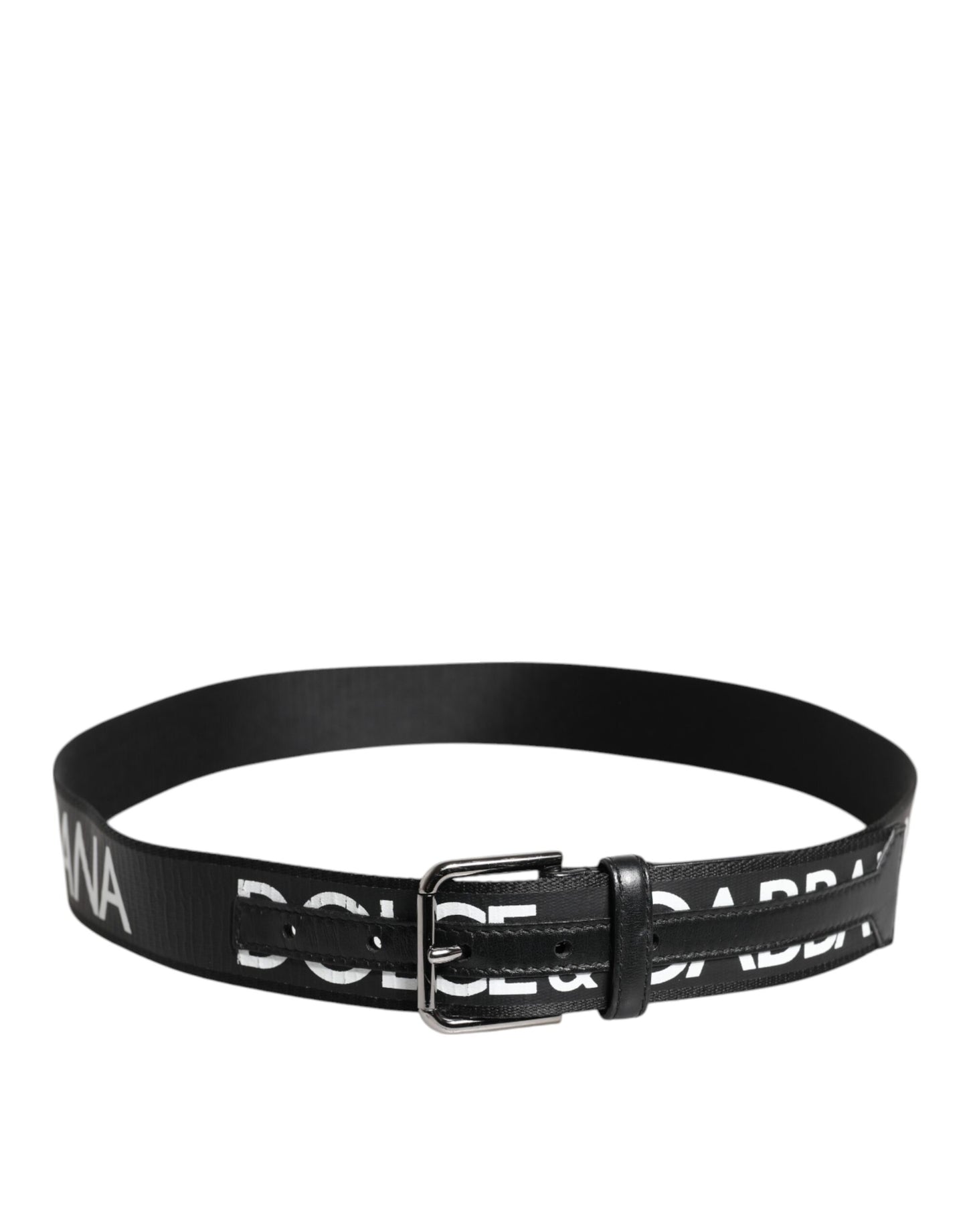 Dolce & Gabbana Black Leather Classic Metal Logo Buckle Belt