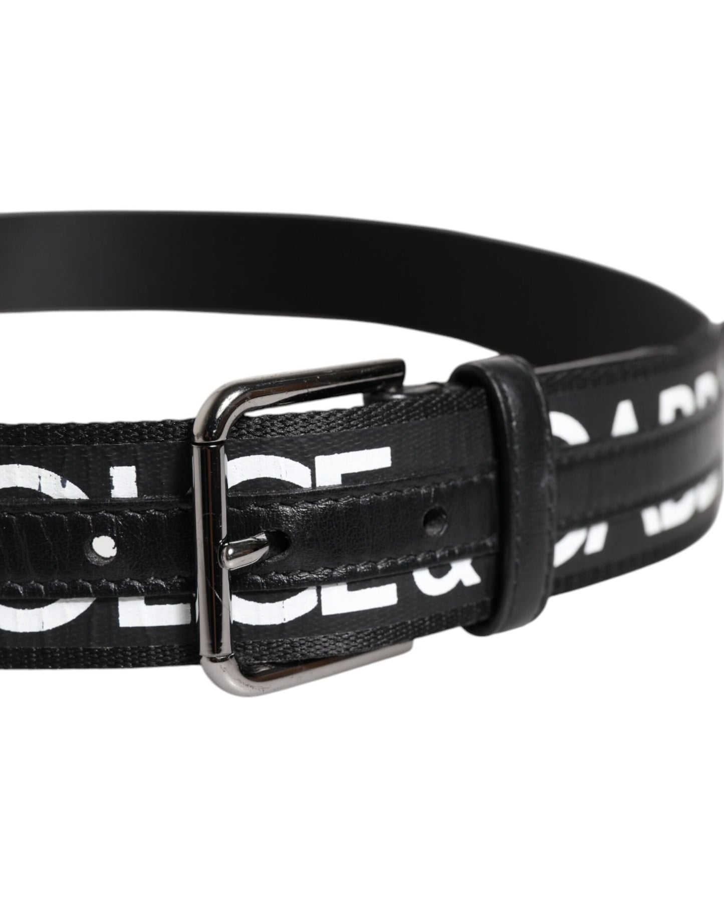 Dolce & Gabbana Black Leather Classic Metal Logo Buckle Belt