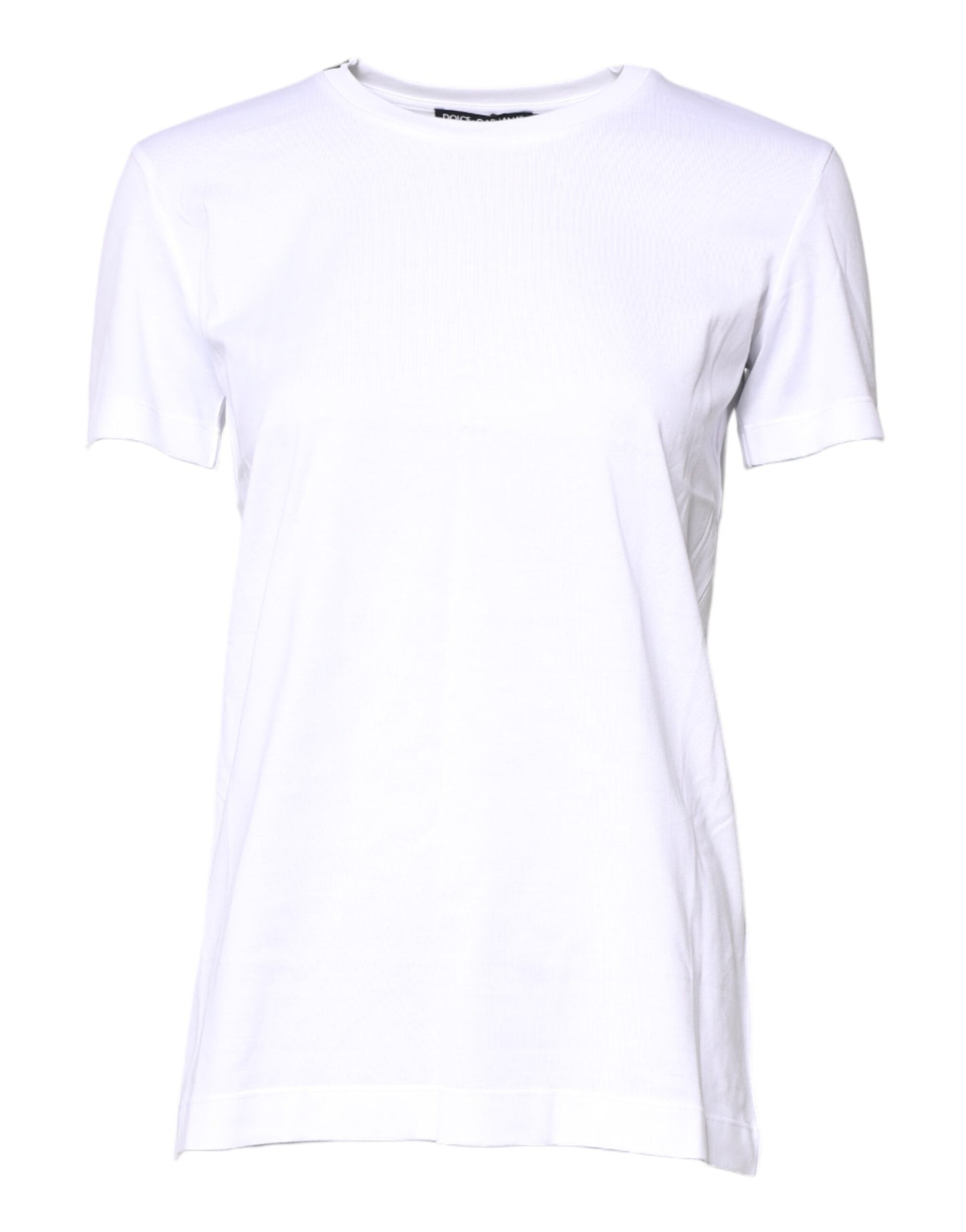 Dolce & Gabbana White Cotton Crew Neck Short Sleeves T-shirt