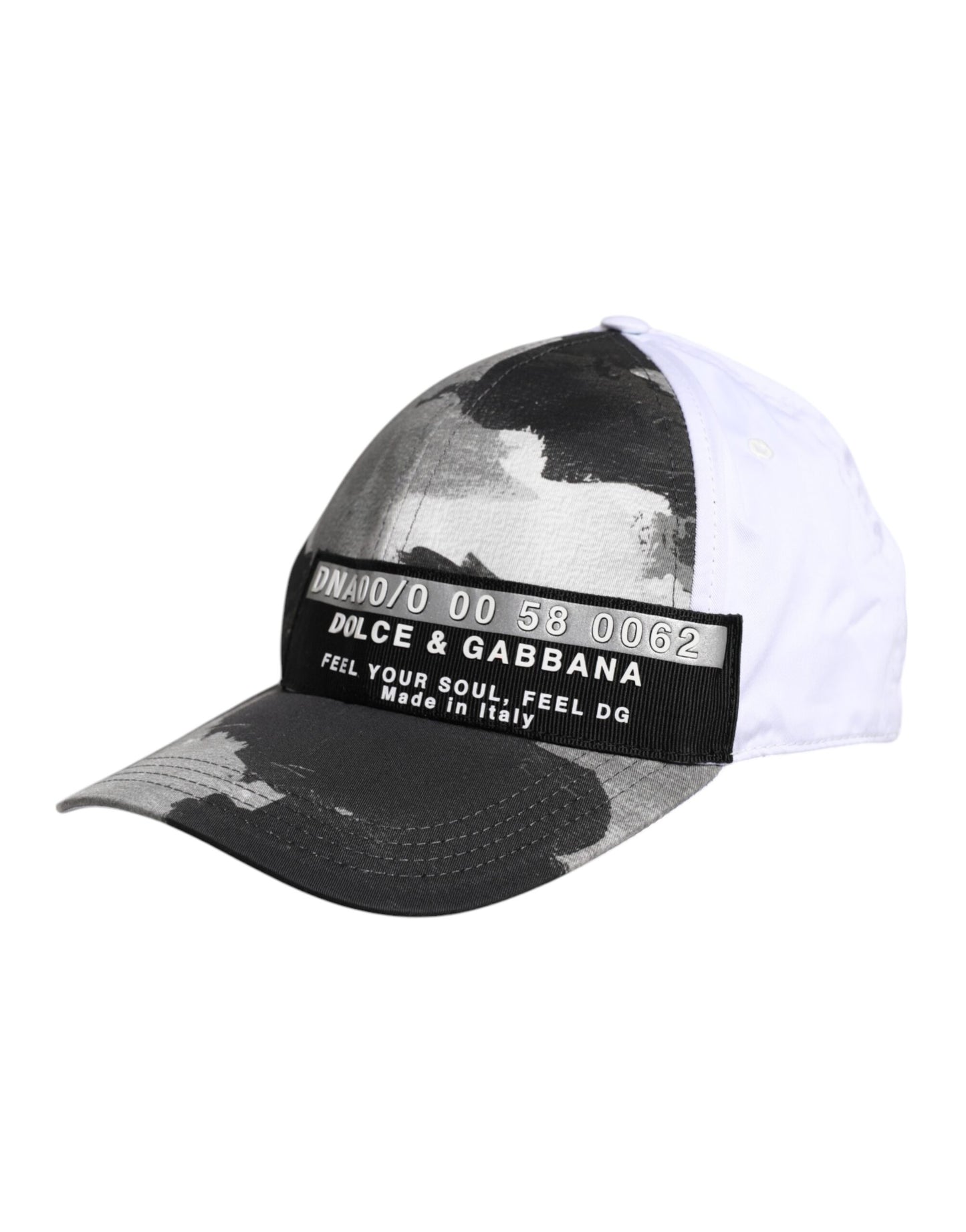 Dolce & Gabbana White Gray Camouflage 6 Panels Baseball Cap