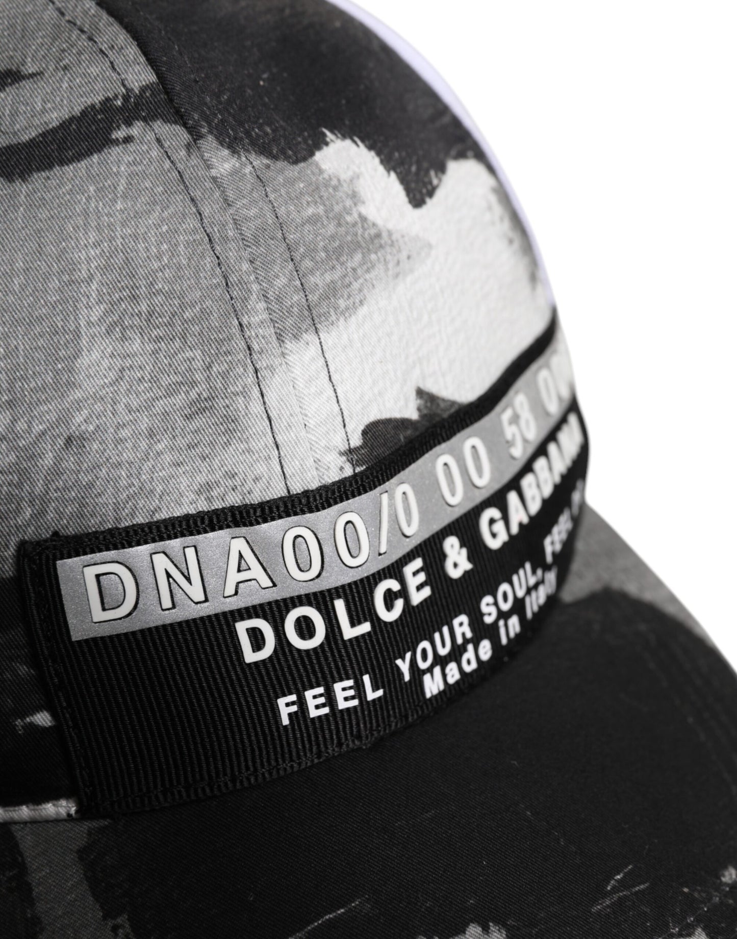 Dolce & Gabbana White Gray Camouflage 6 Panels Baseball Cap