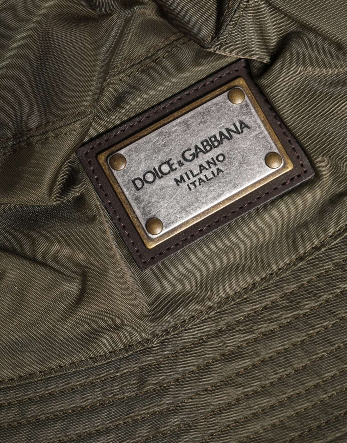 Dolce & Gabbana Brown DG Plaque Wide Brim Bucket Hat