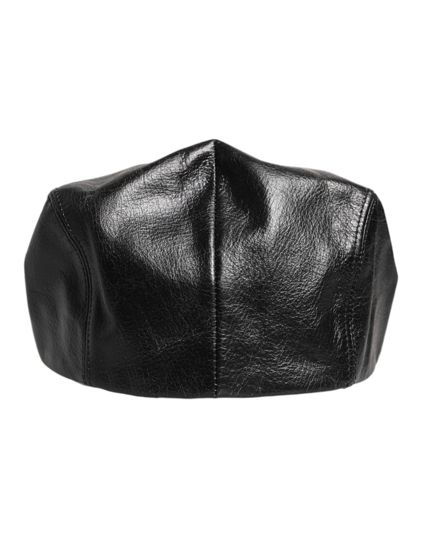 Dolce & Gabbana Black Calf Newsboy Capello Cabbie Hat