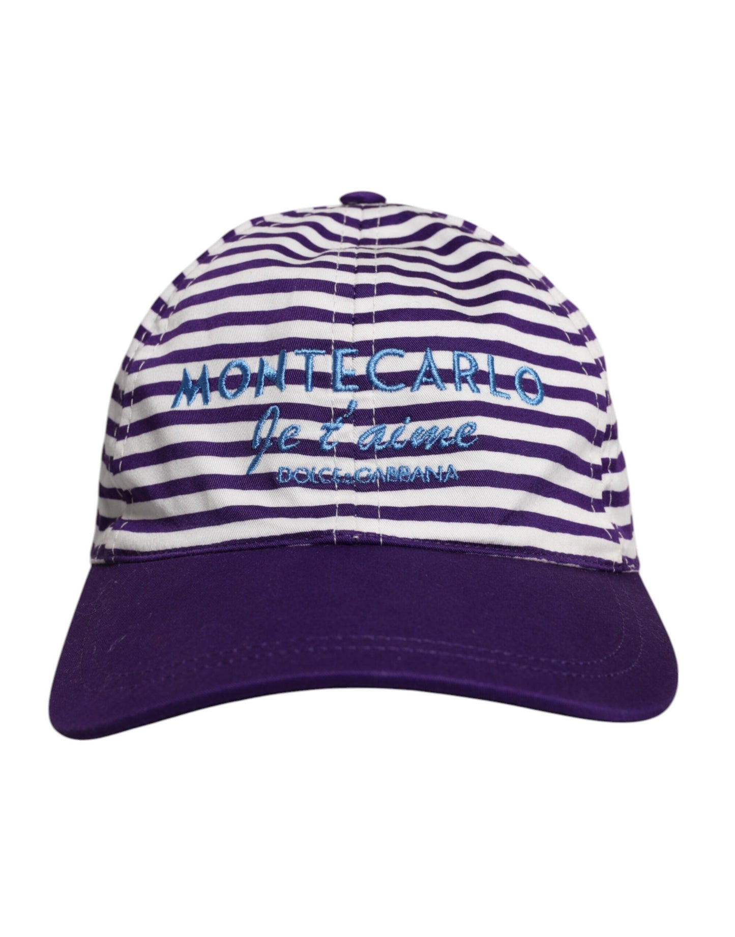 Dolce & Gabbana White Purple Stripe Cotton Women Baseball Cap