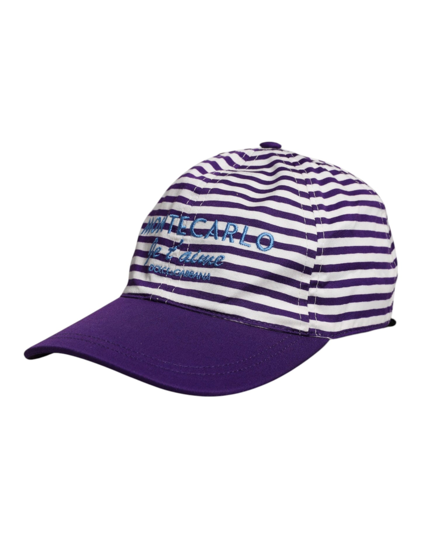 Dolce & Gabbana White Purple Stripe Cotton Women Baseball Cap