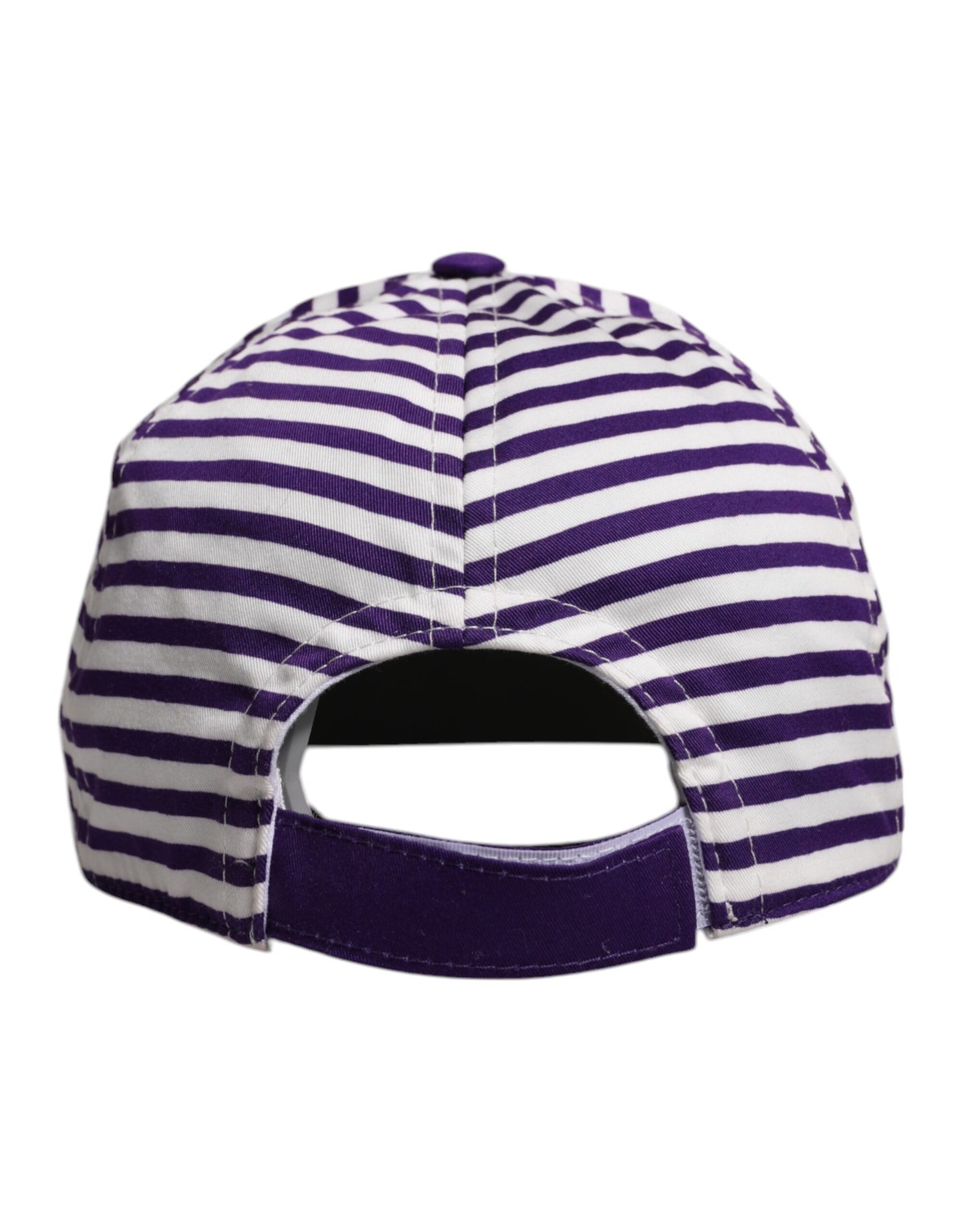 Dolce & Gabbana White Purple Stripe Cotton Women Baseball Cap