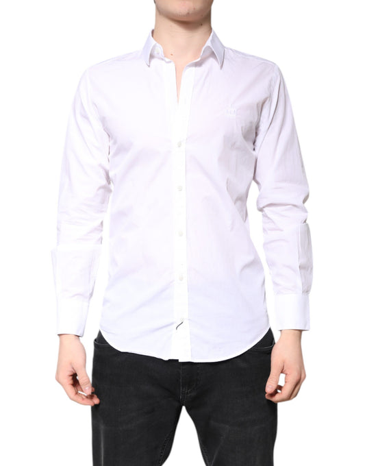 Dolce & Gabbana White MARTINI Cotton Men Formal Dress Shirt