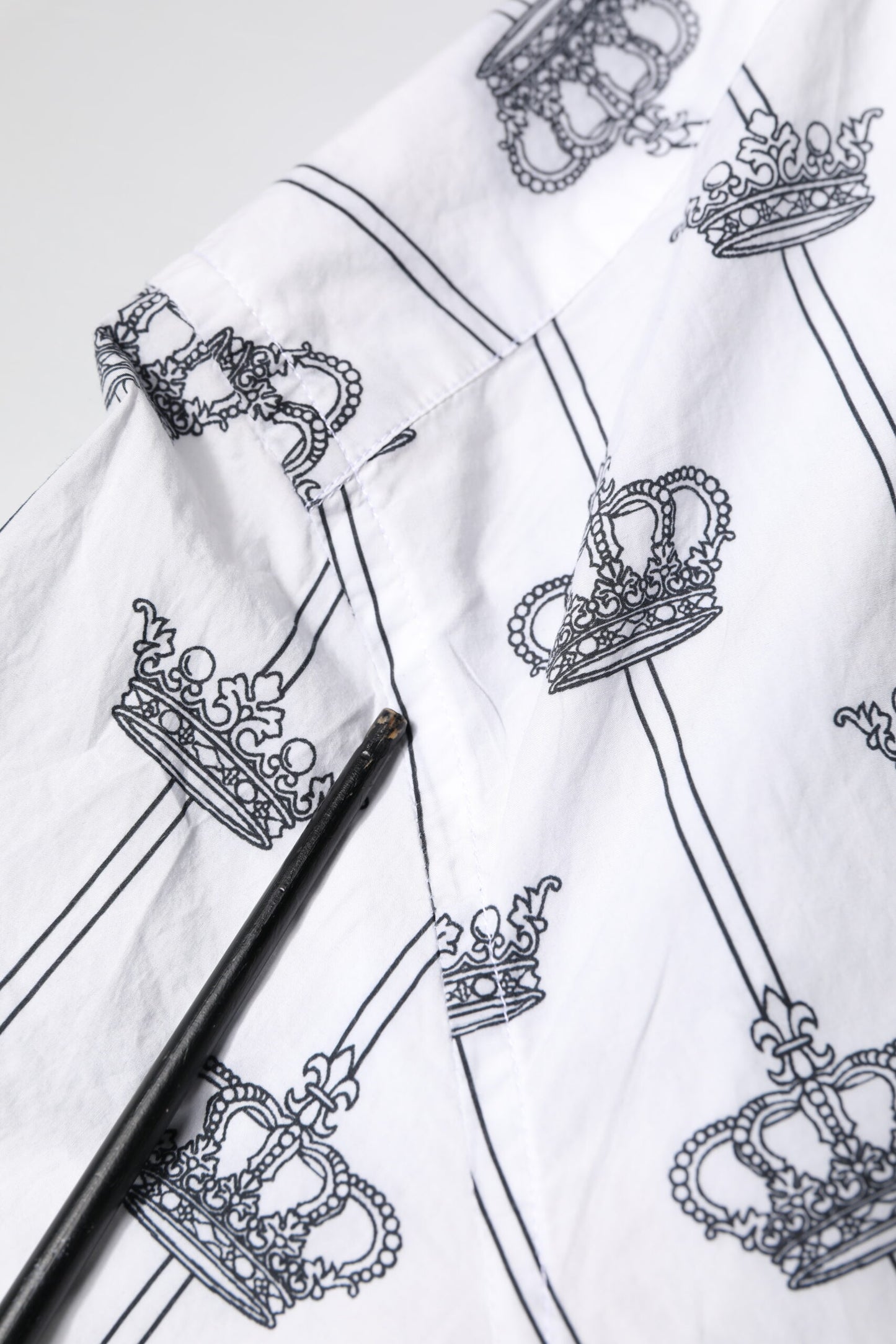 Dolce & Gabbana White Crown Cotton GOLD Formal Dress Shirt