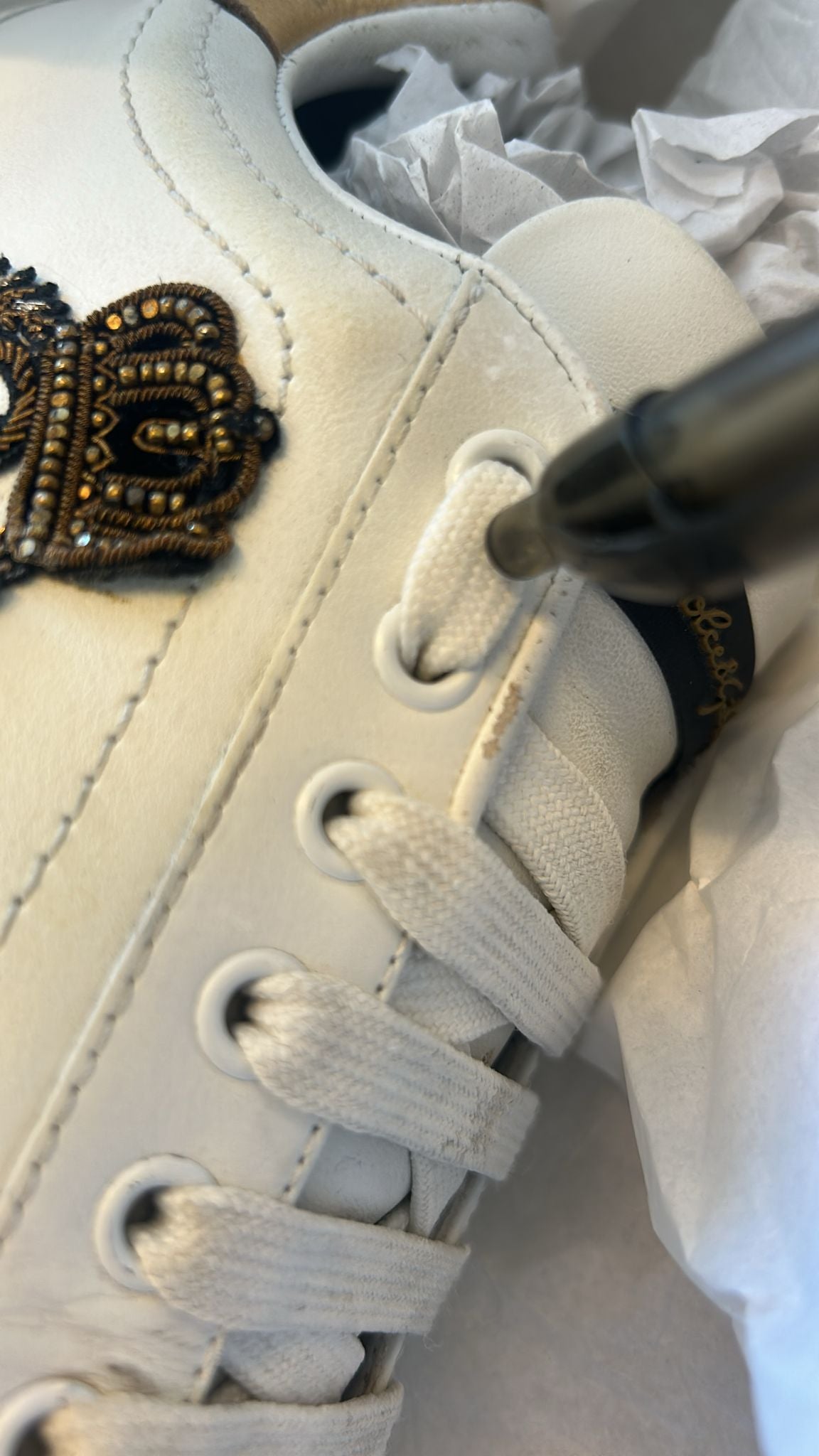 Dolce & Gabbana White Crown Patch Portofino Sneakers Shoes