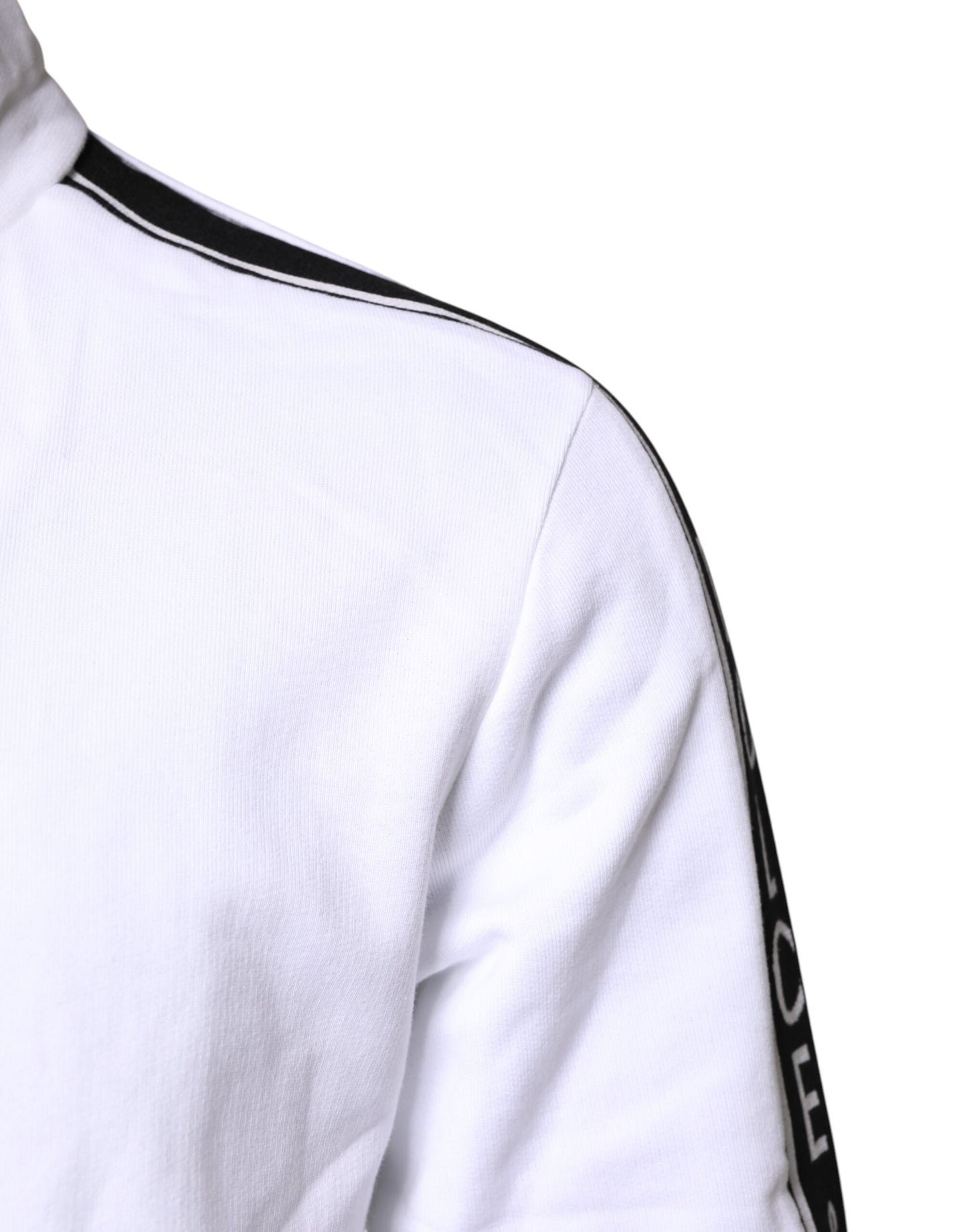 Dolce & Gabbana White Cotton Logo Hooded Sweatshirt Sweater