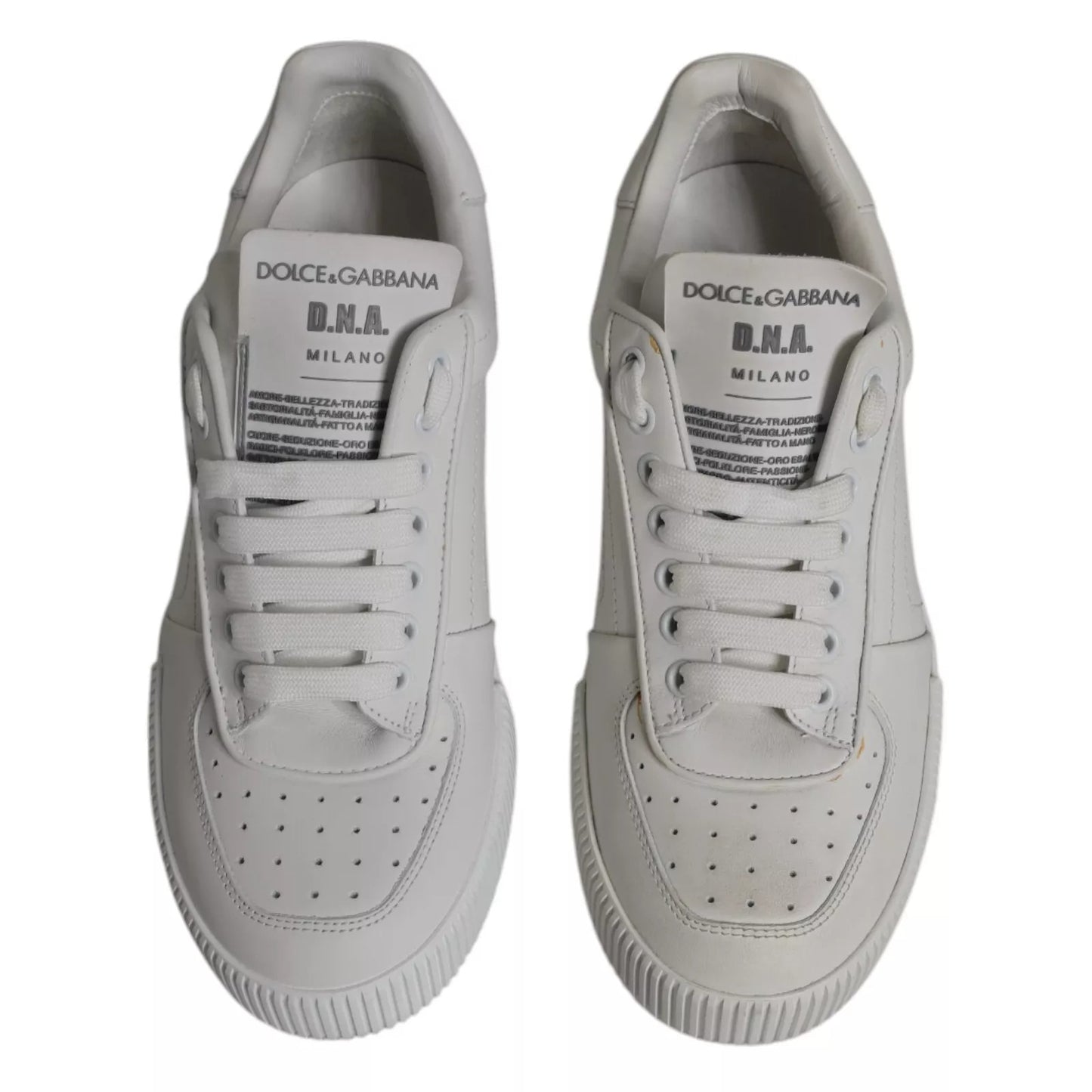 Dolce & Gabbana White Miami Leather Low Top Sneakers Shoes