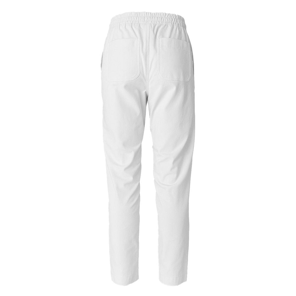 Alpha Studio White Cotton Jeans & Pant