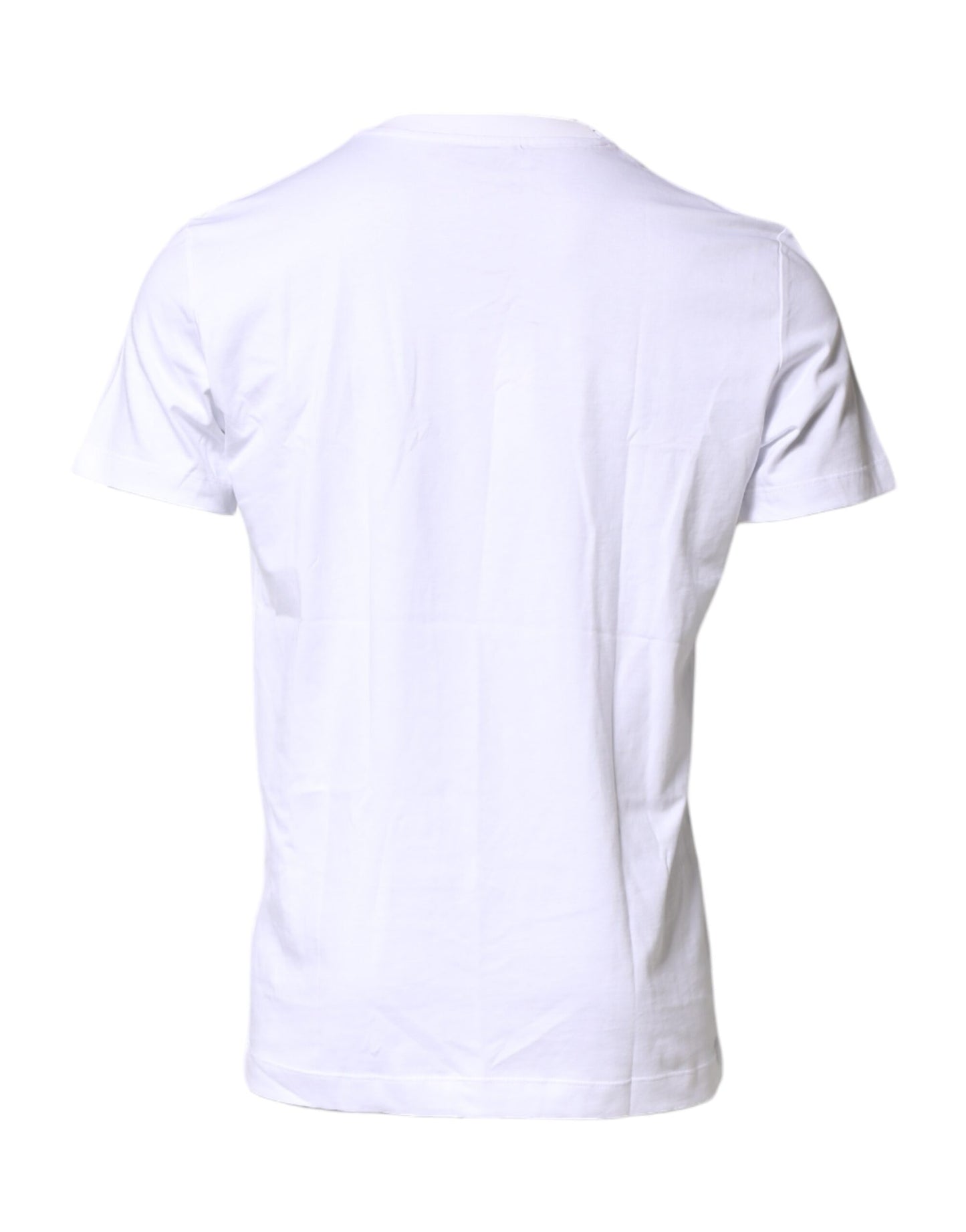 Dolce & Gabbana White Logo Embroidery Crew Neck T-shirt