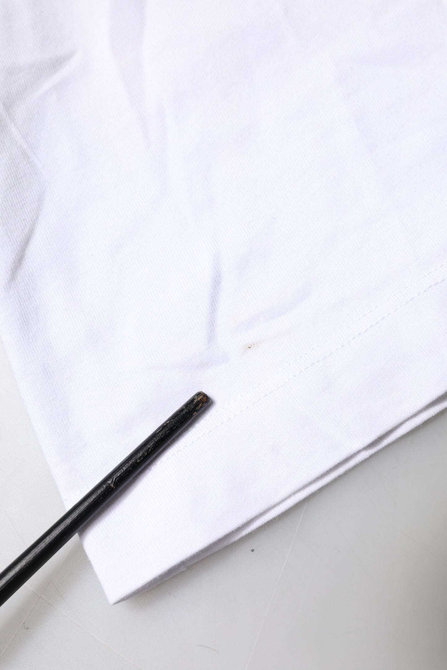 Dolce & Gabbana White Cotton Logo Patch Crew Neck T-shirt