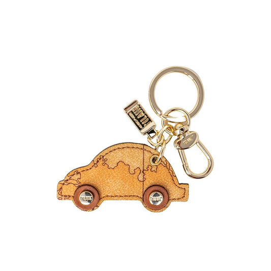 Alviero Martini Prima Classe Beige Leather Keychain