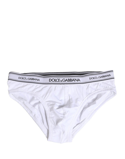Dolce & Gabbana White Cotton Stretch Regular Brief Underwear