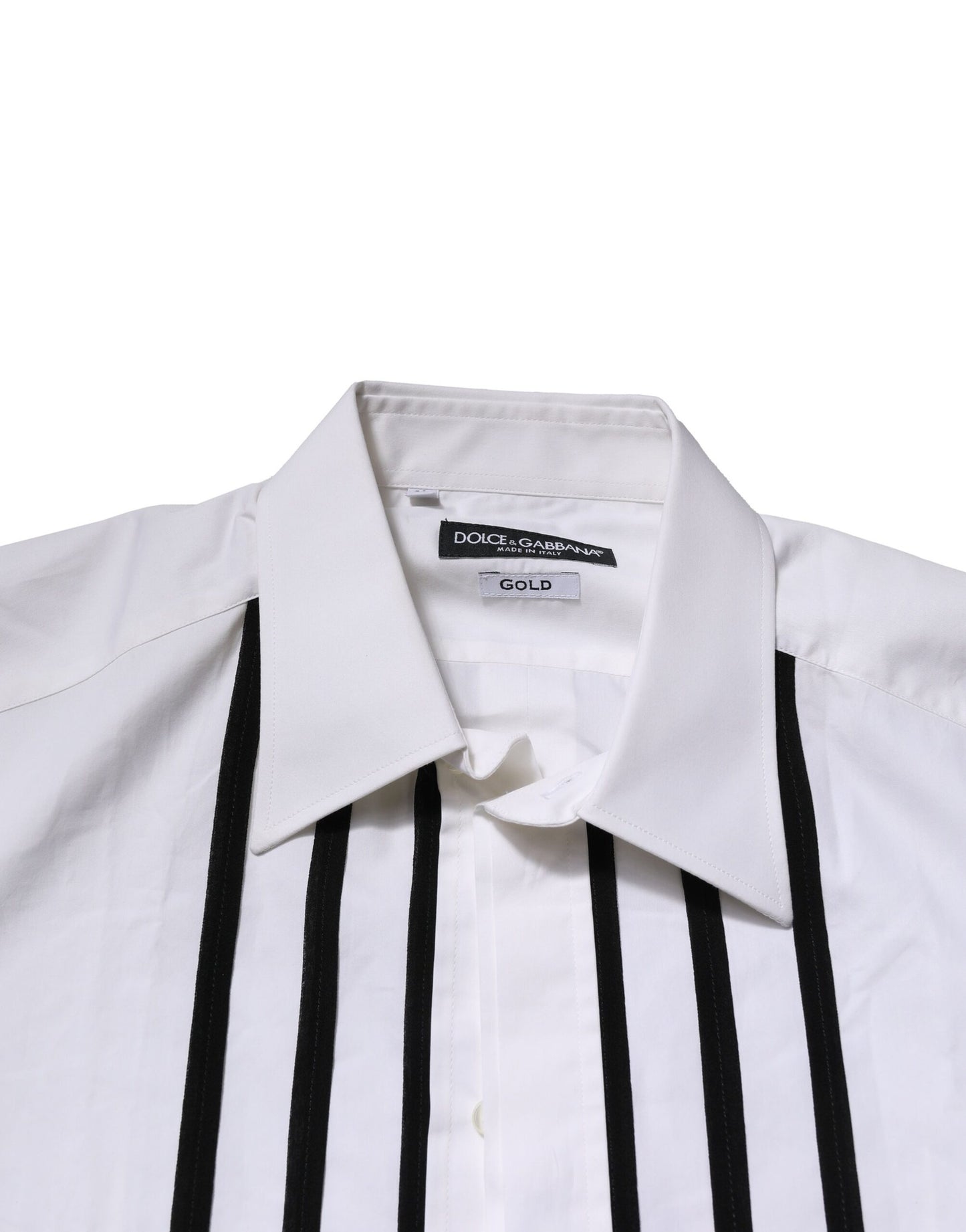 Dolce & Gabbana White GOLD Long Sleeves Dress Formal Shirt