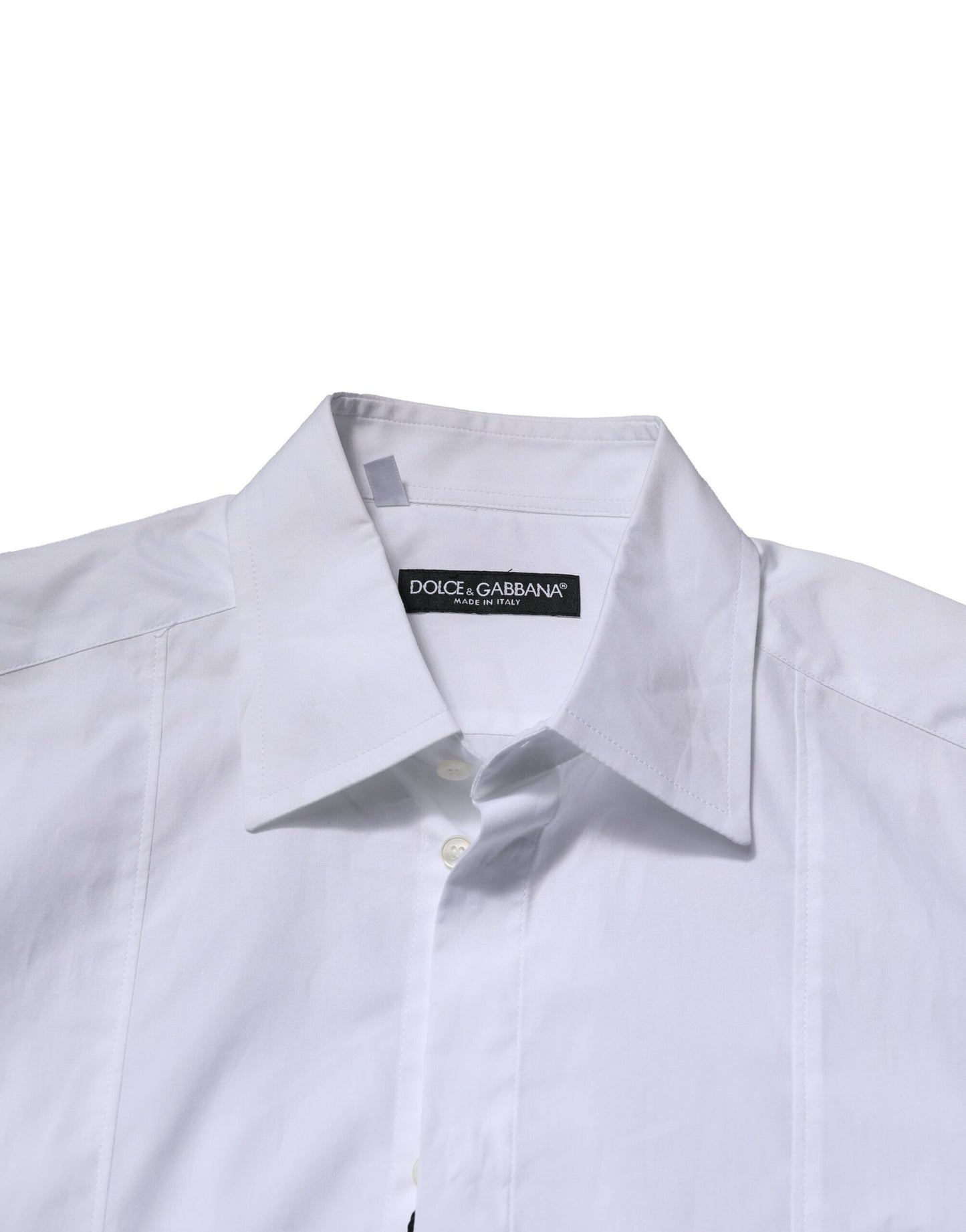 Dolce & Gabbana White Cotton Short Sleeves Dress Formal Shirt