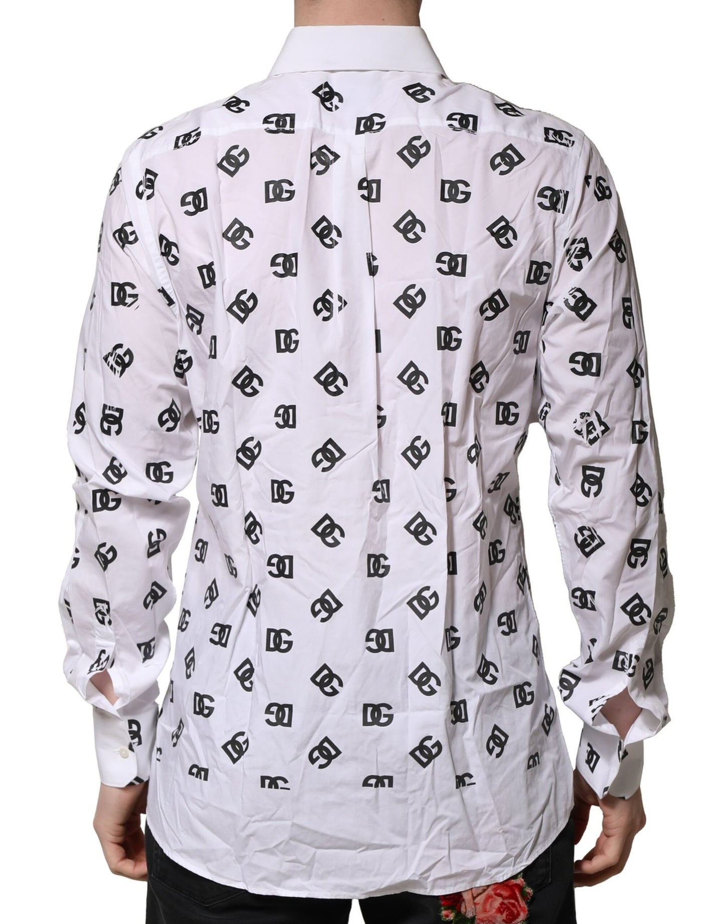 Dolce & Gabbana White MARTINI DG Logo Print Formal Shirt