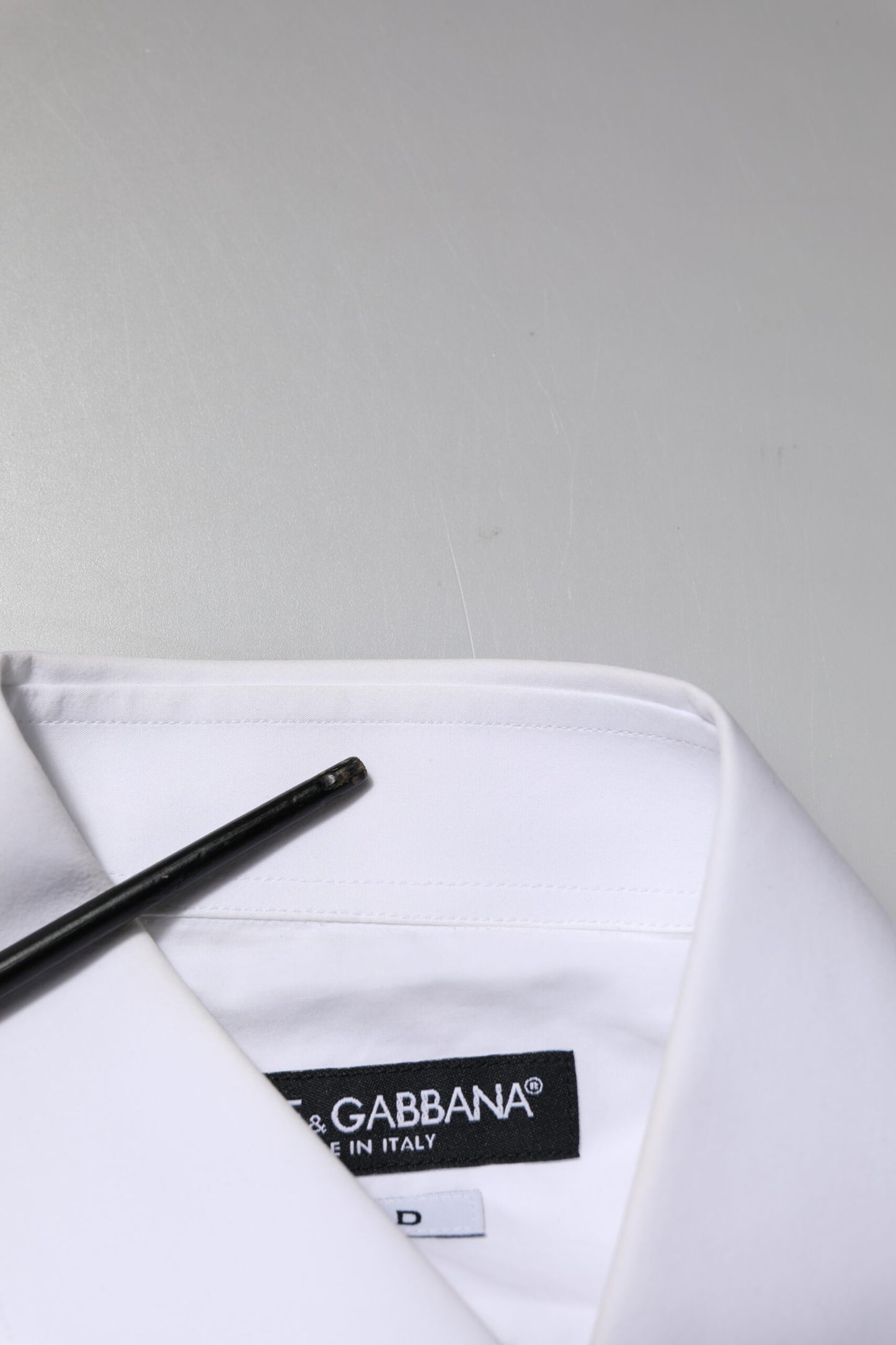 Dolce & Gabbana White Cotton GOLD Long Sleeves Formal Shirt