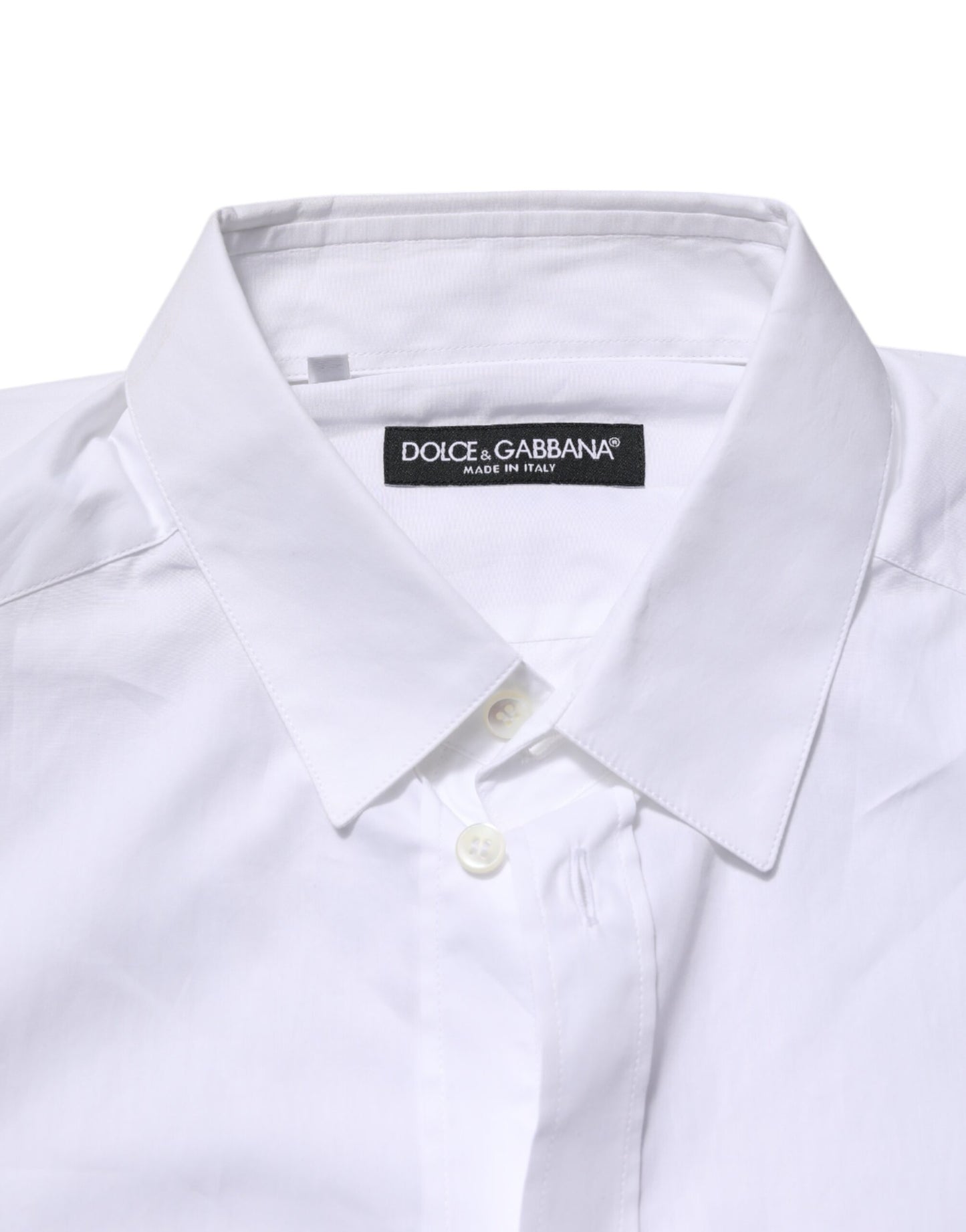 Dolce & Gabbana White Cotton Long Sleeves Men Formal Shirt