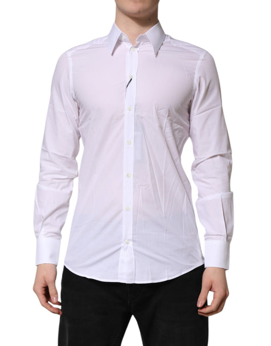 Dolce & Gabbana White MARTINI Long Sleeves Dress Formal Shirt