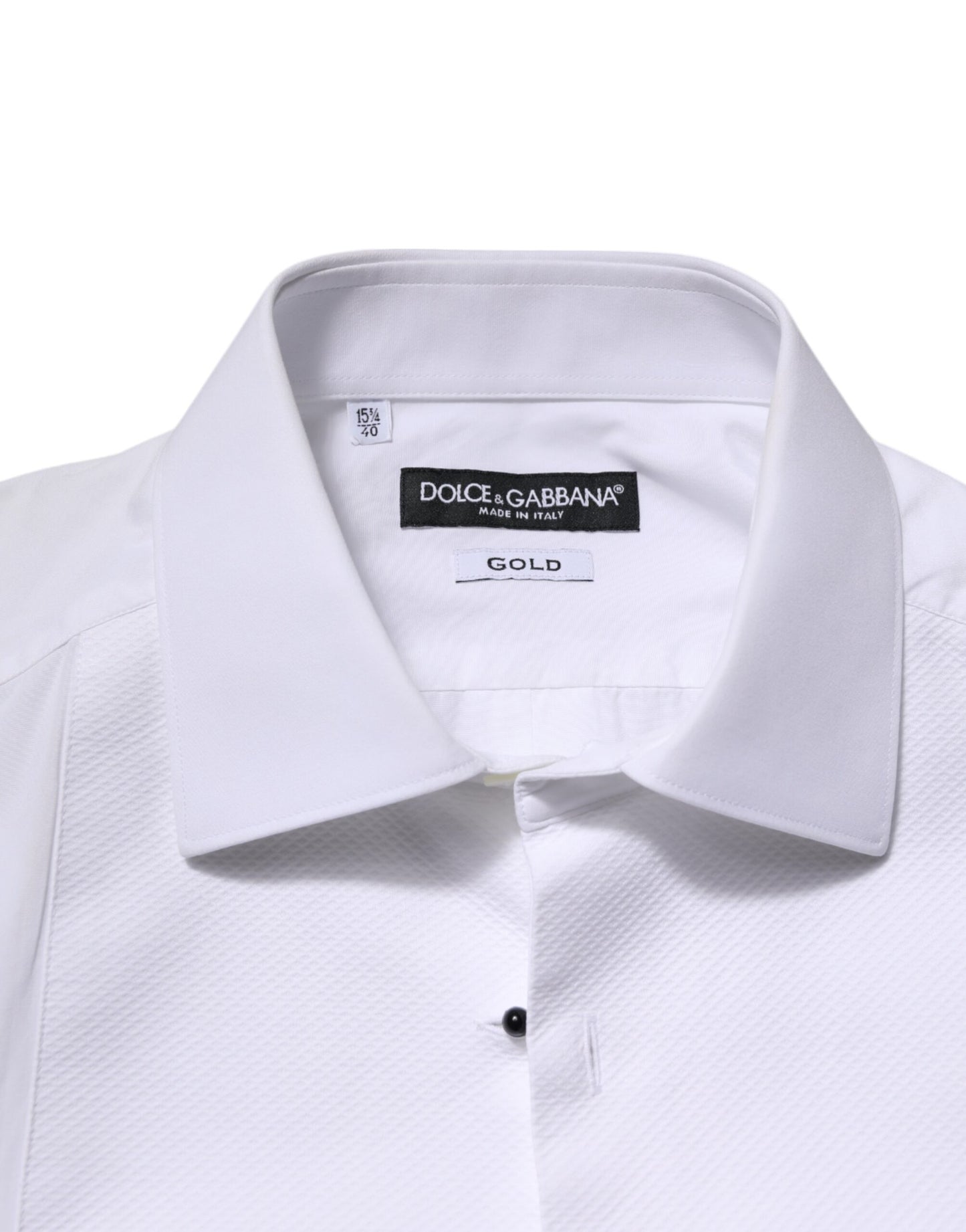 Dolce & Gabbana White GOLD Long Sleeve Dress Men Formal Shirt