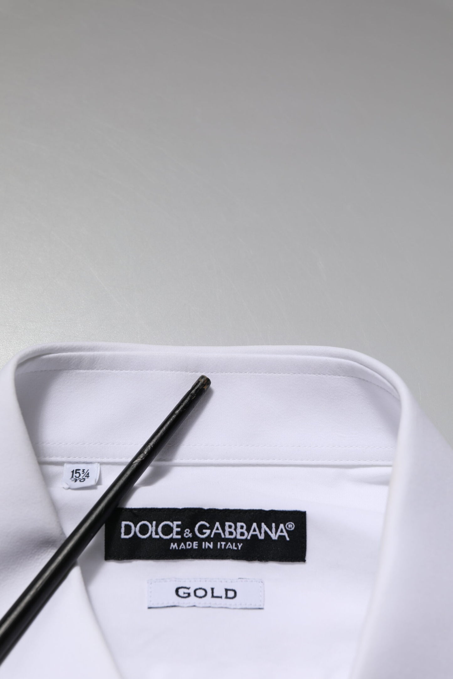 Dolce & Gabbana White GOLD Long Sleeve Dress Men Formal Shirt
