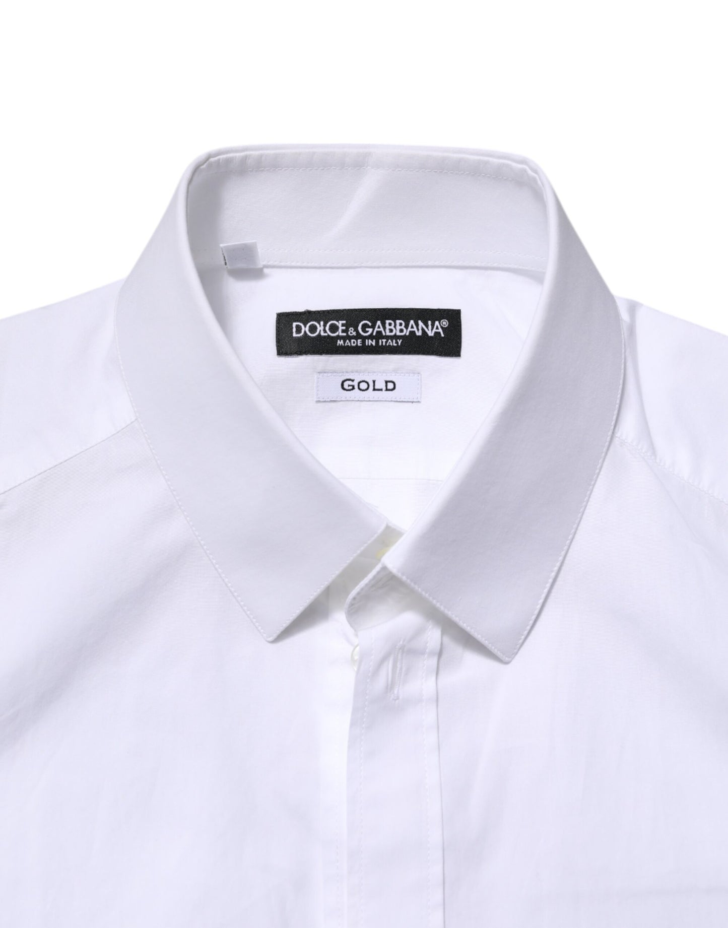 Dolce & Gabbana White GOLD Long Sleeves Dress Formal Shirt