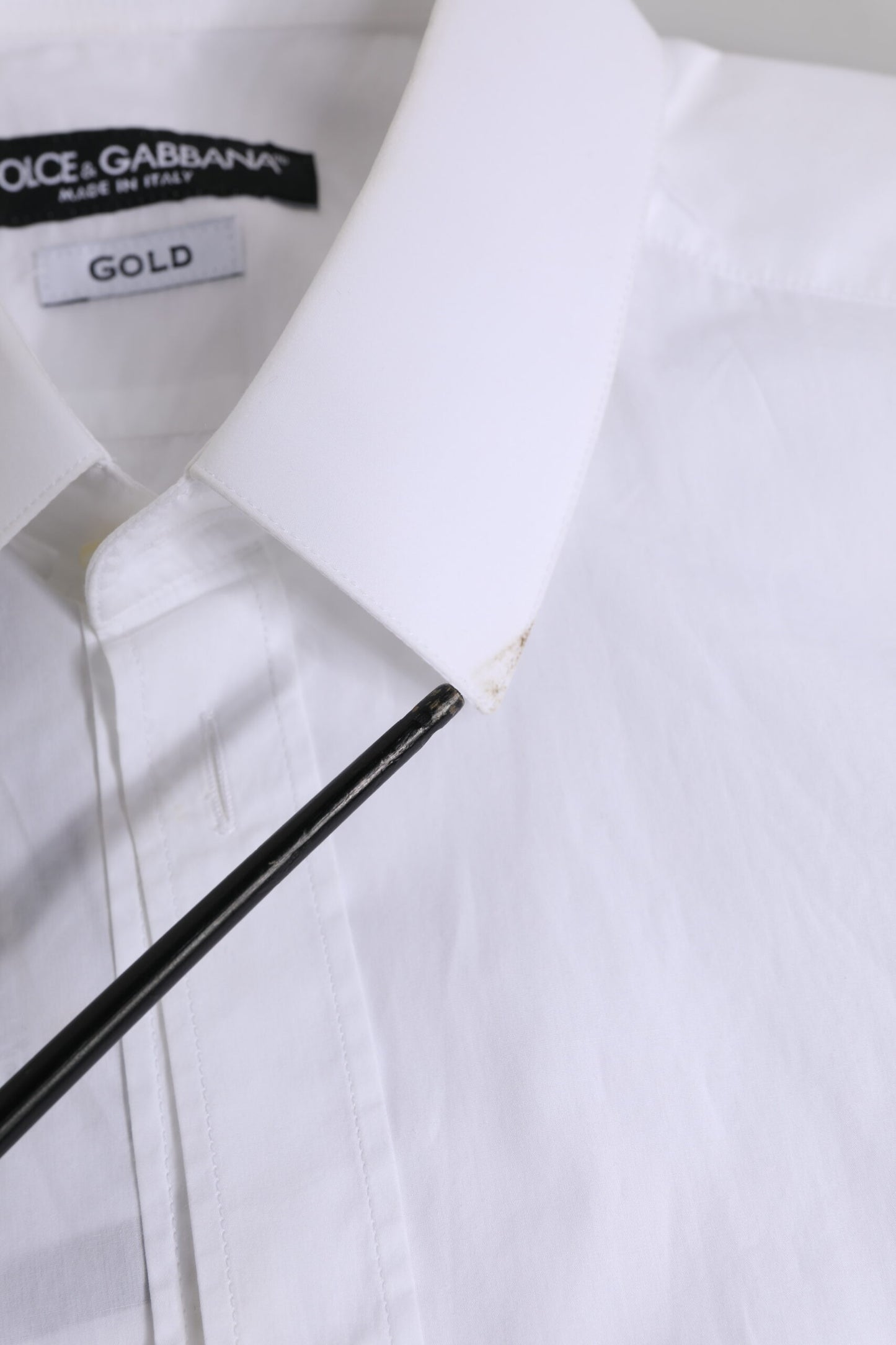 Dolce & Gabbana White GOLD Long Sleeves Dress Formal Shirt