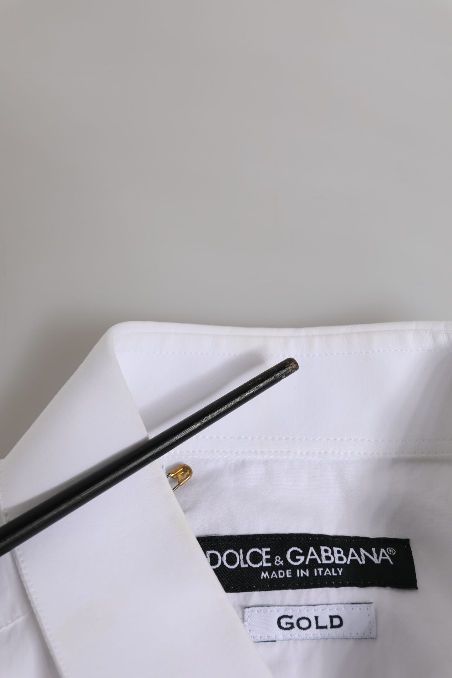 Dolce & Gabbana White GOLD Long Sleeves Dress Formal Shirt