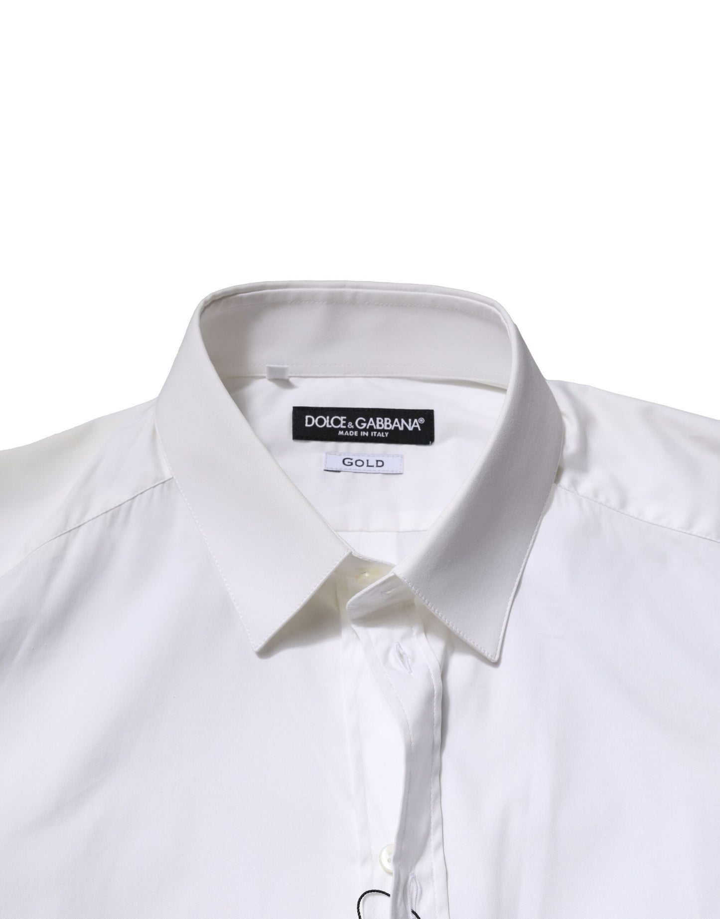 Dolce & Gabbana White GOLD Long Sleeve Dress Formal Shirt
