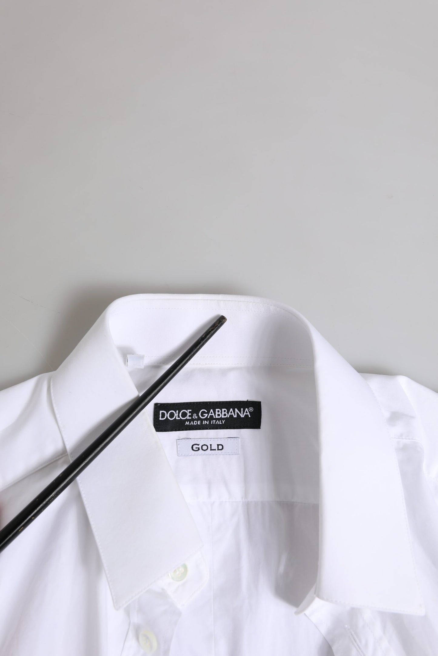 Dolce & Gabbana White GOLD Cotton Long Sleeves Formal Shirt