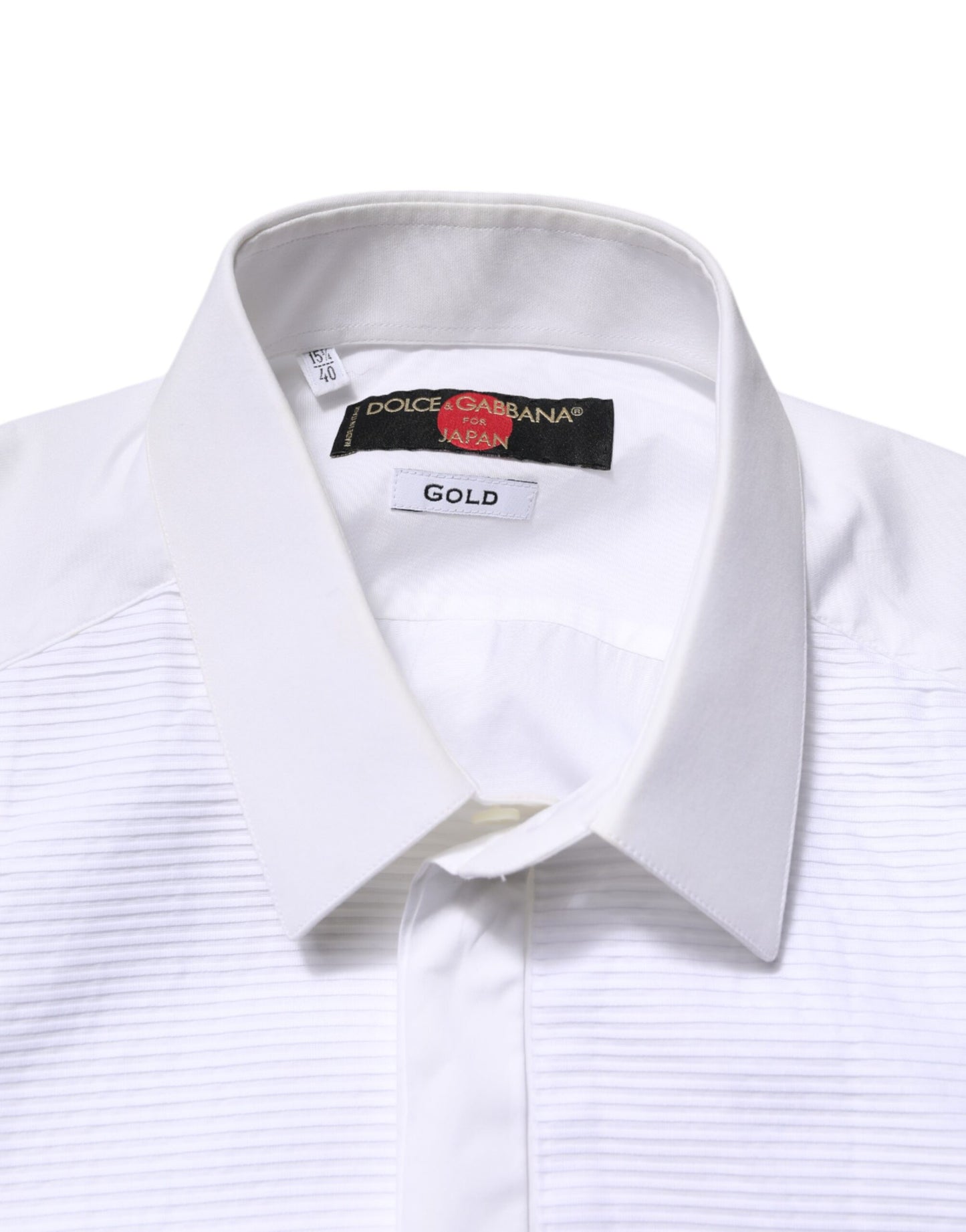 Dolce & Gabbana White GOLD Cotton Bib Dress Formal Shirt